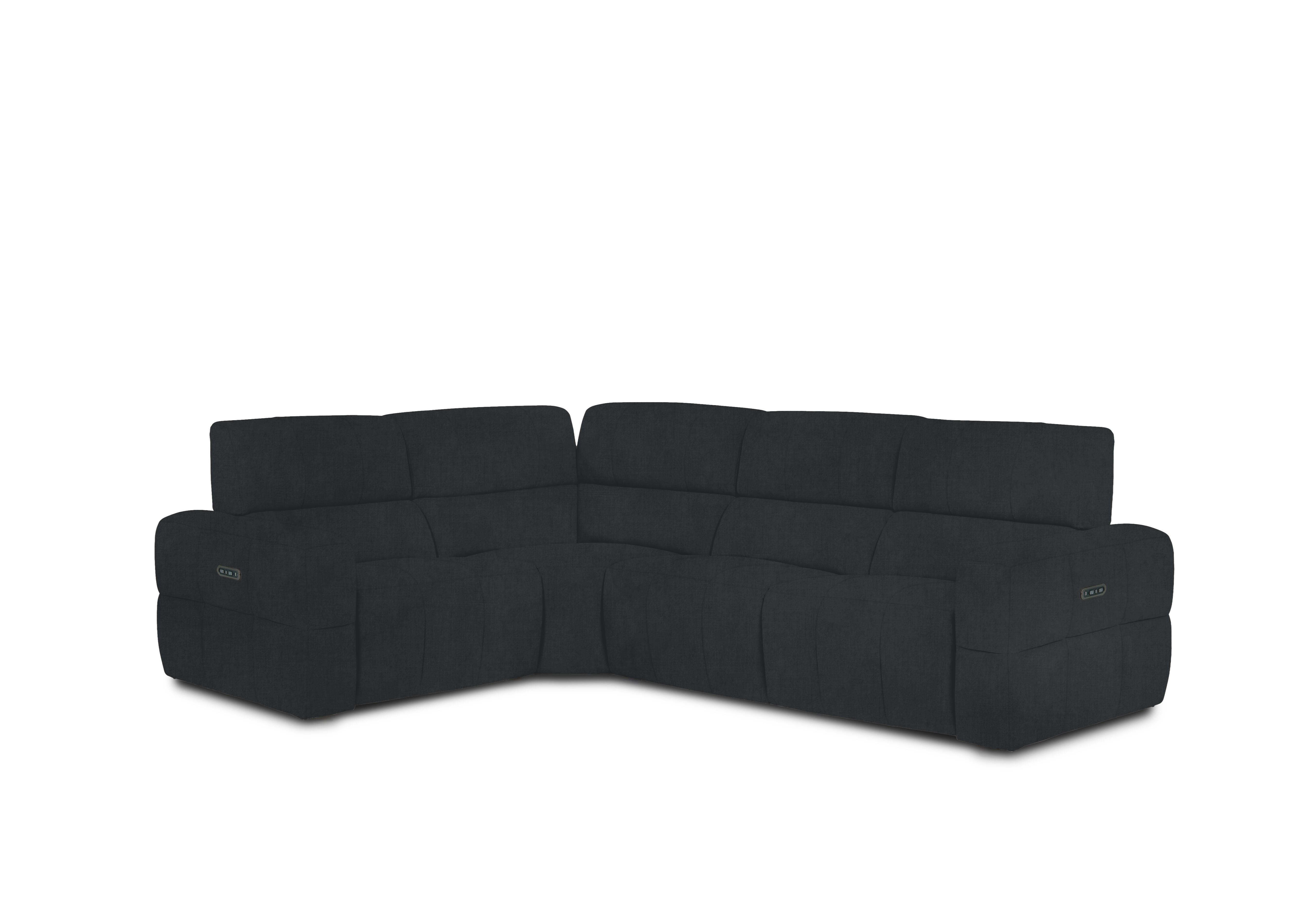 Cube Fabric Power Recliner Corner Sofa with Power Headrests in Opulence Charcoal 51002 on Furniture Village