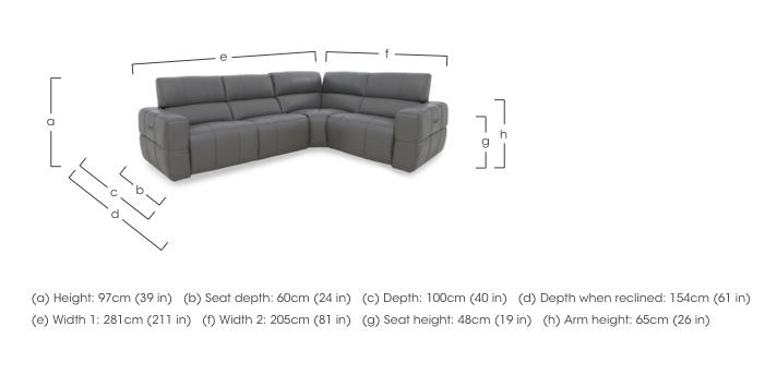 Cube Leather Power Recliner Corner Sofa with Power Headrests in  on Furniture Village