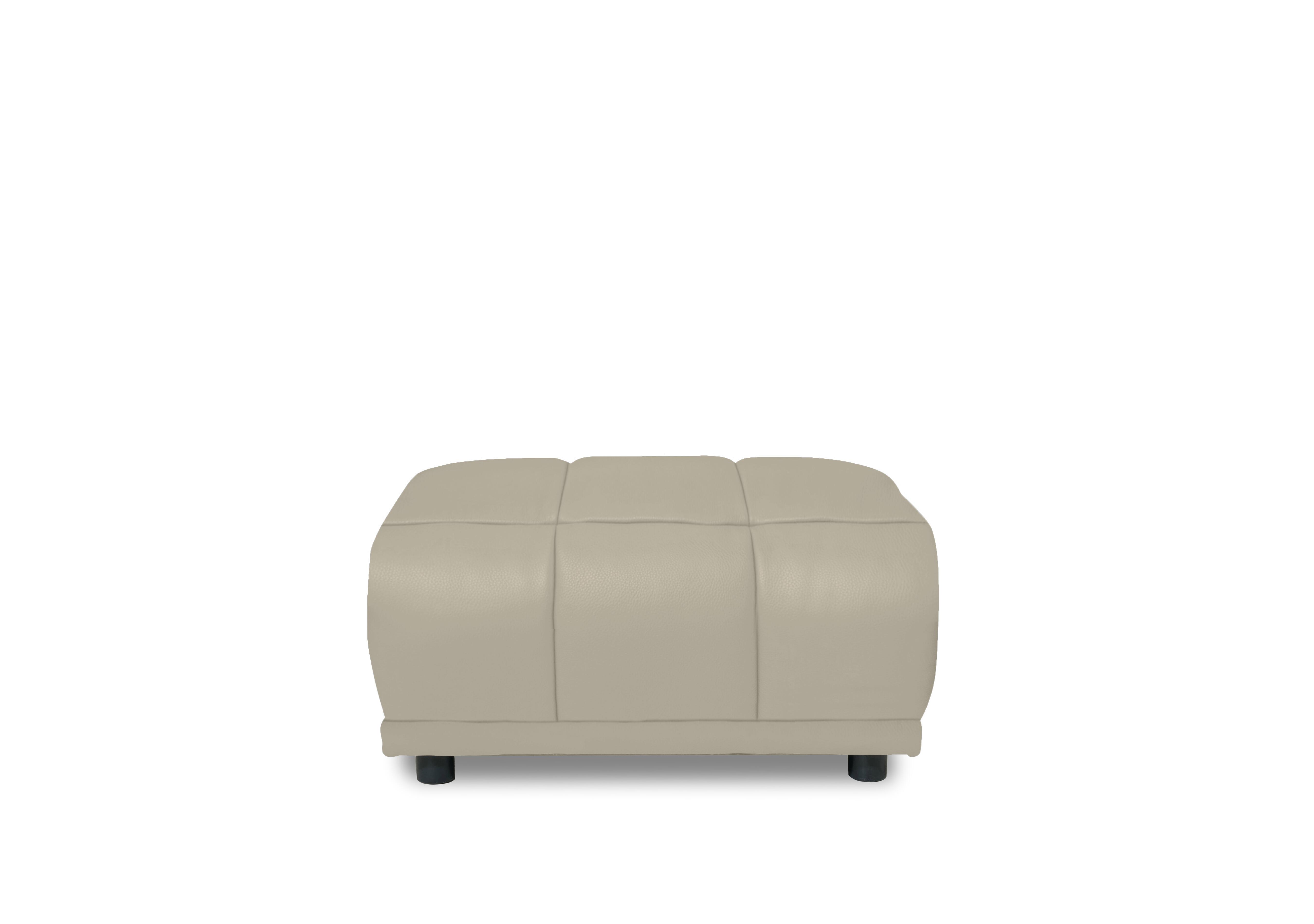 Cube Leather Large Footstool in Montana Bone China Cat-60/05 on Furniture Village