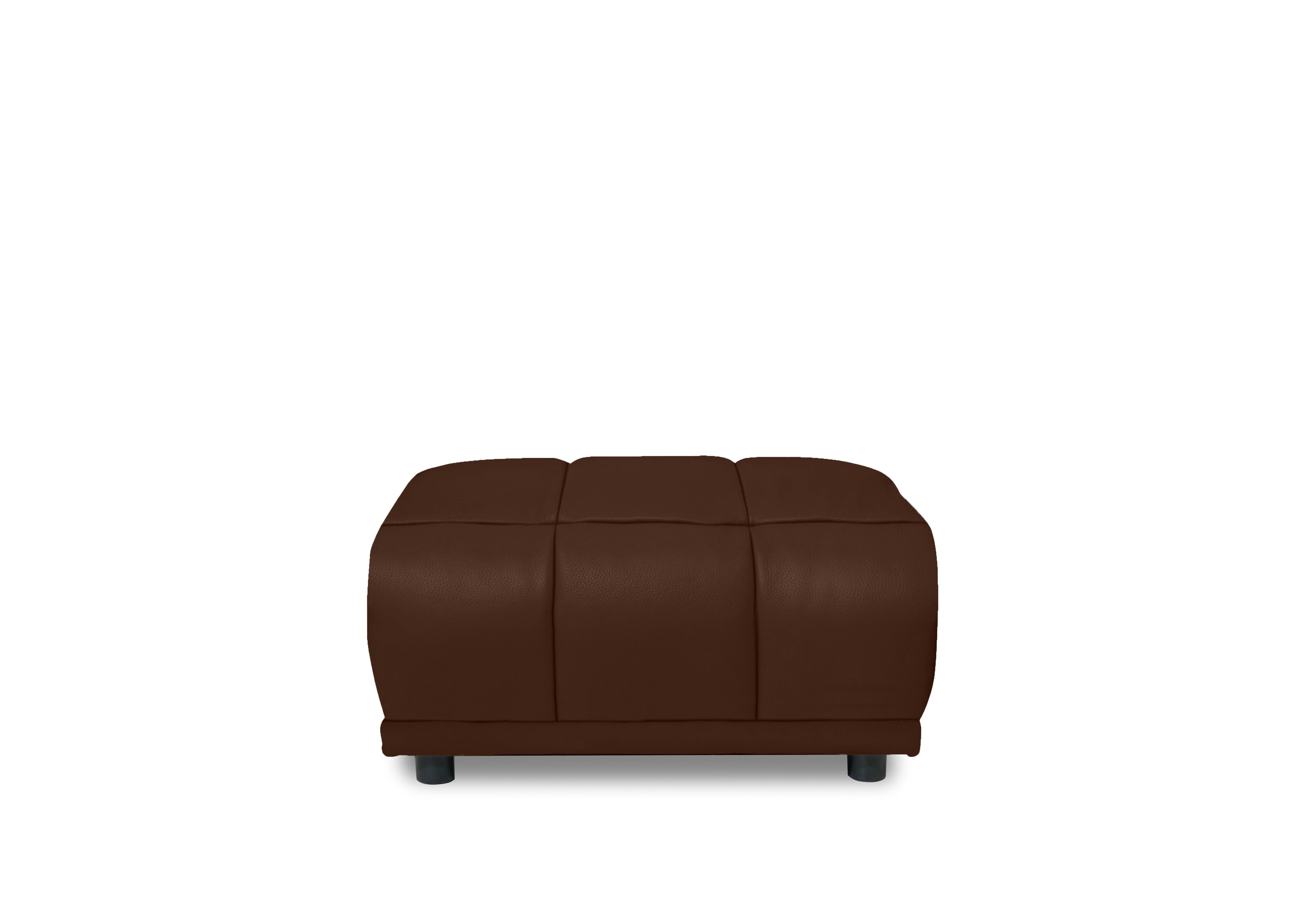 Cube Leather Large Footstool in Montana Chocolate Cat-60/08 on Furniture Village