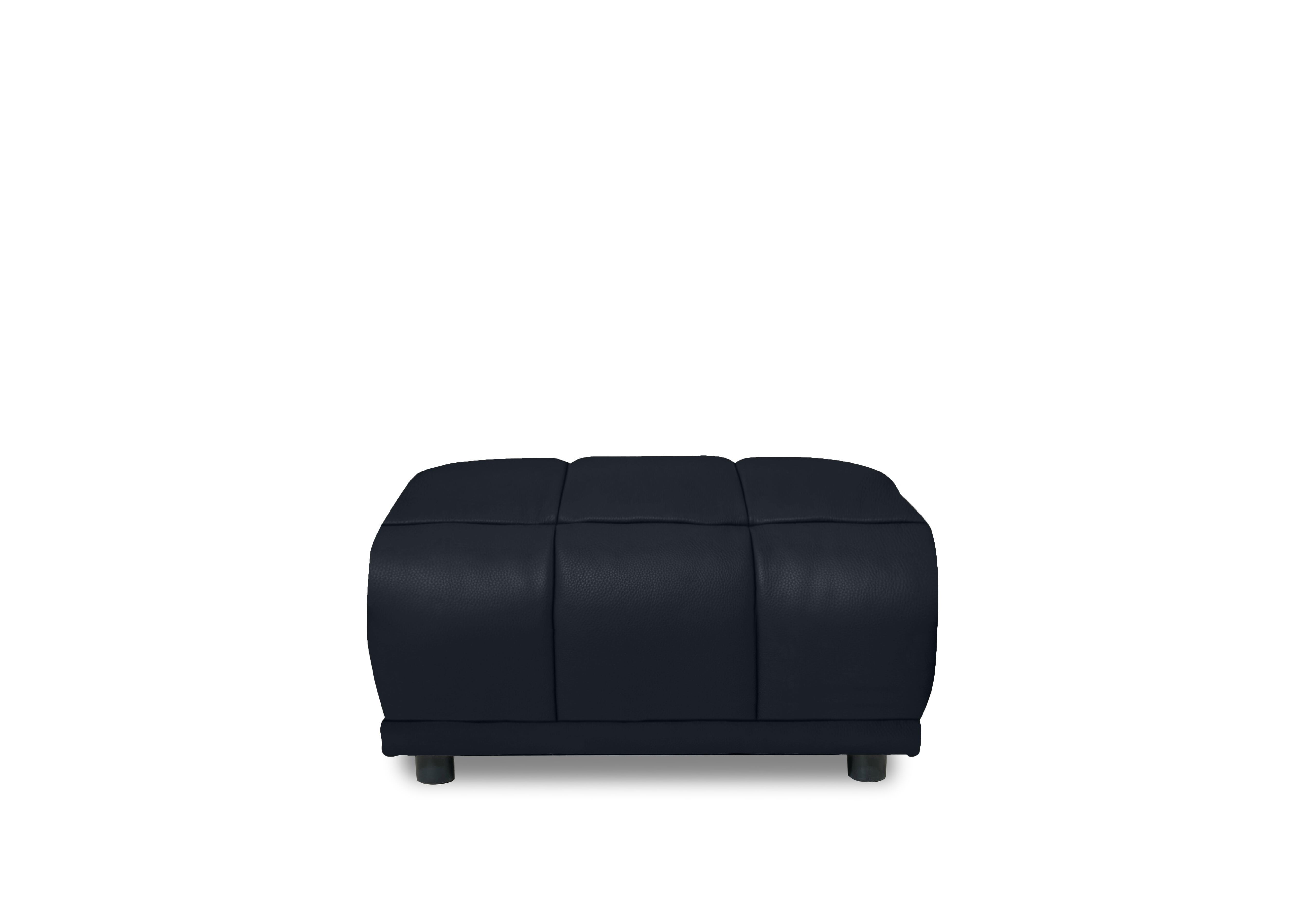 Cube Leather Large Footstool in Montana Navy Cat-60/24 on Furniture Village