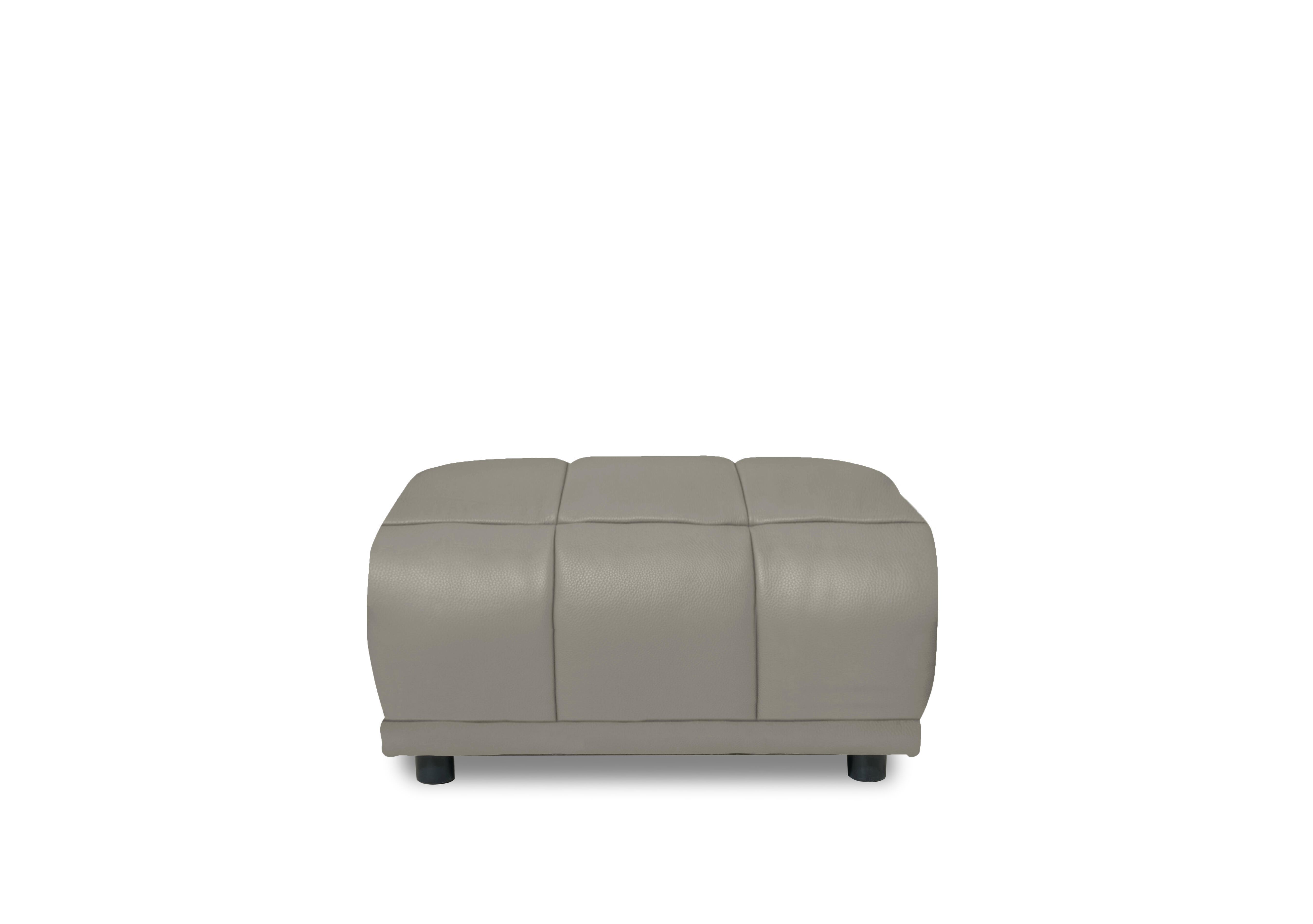 Cube Leather Large Footstool in Montana New Grey Cat-60/28 on Furniture Village