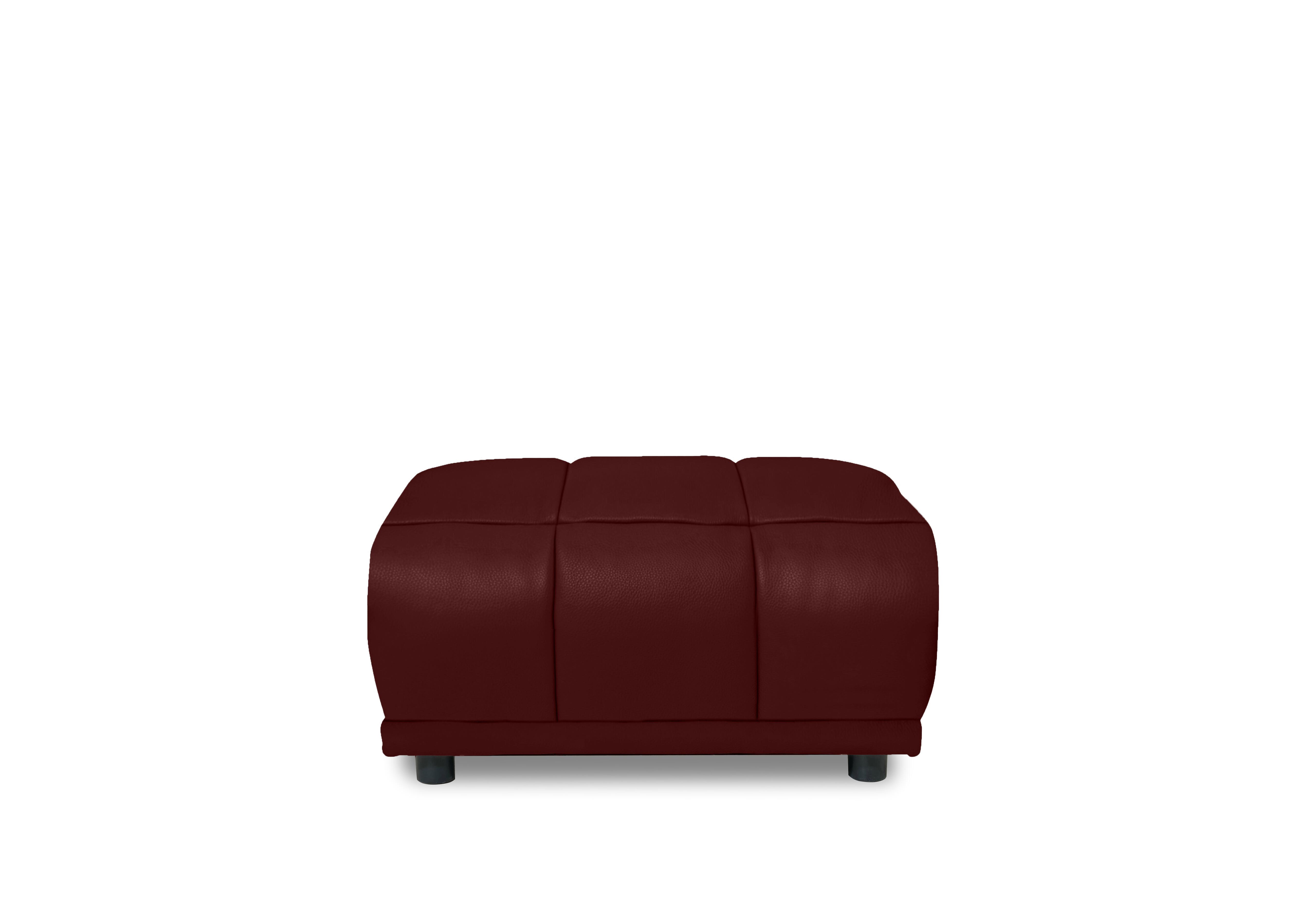 Cube Leather Large Footstool in Montana Ruby Cat-60/15 on Furniture Village