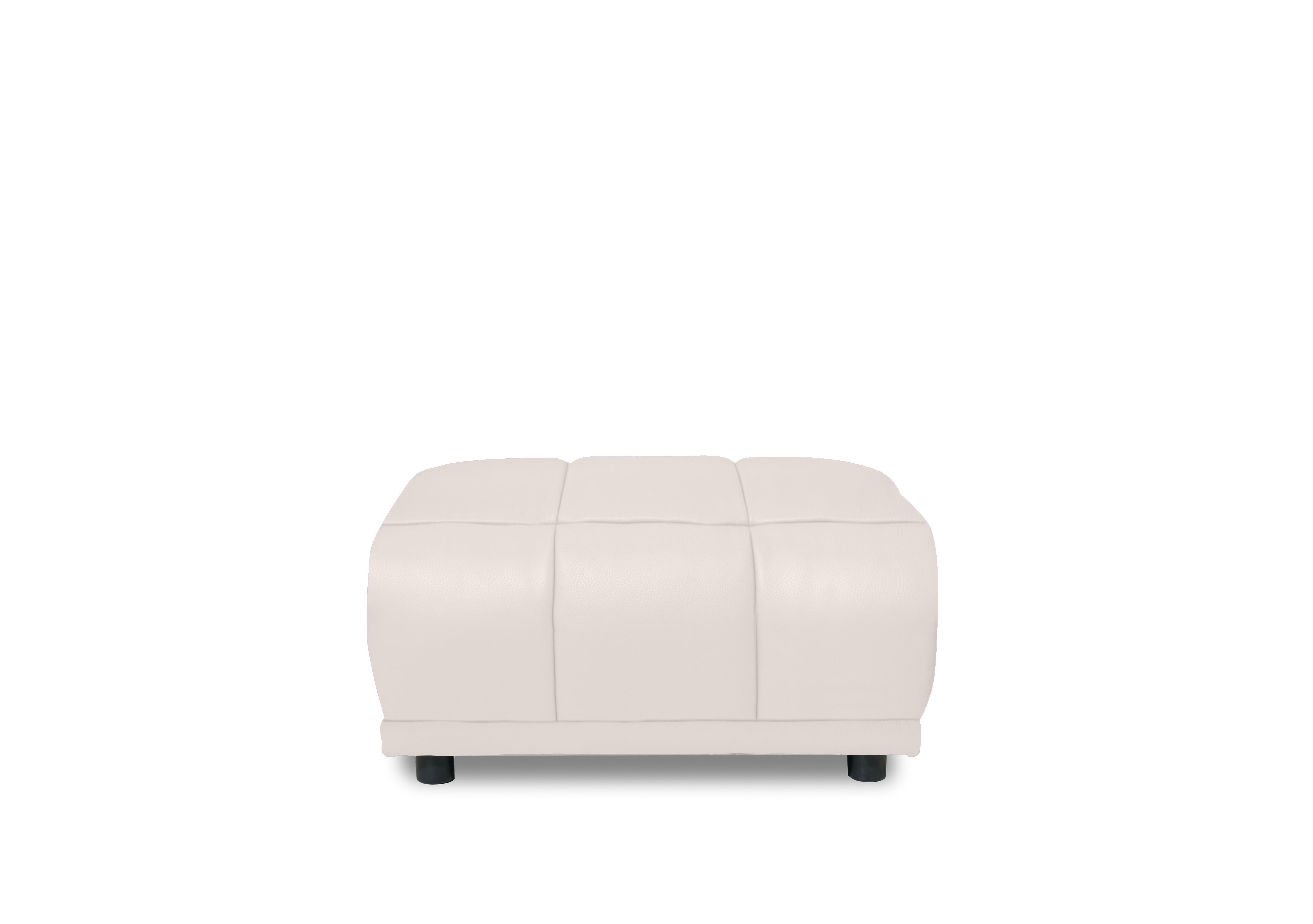 Cube Leather Large Footstool in Oslo Cotton Cat-40/13 on Furniture Village