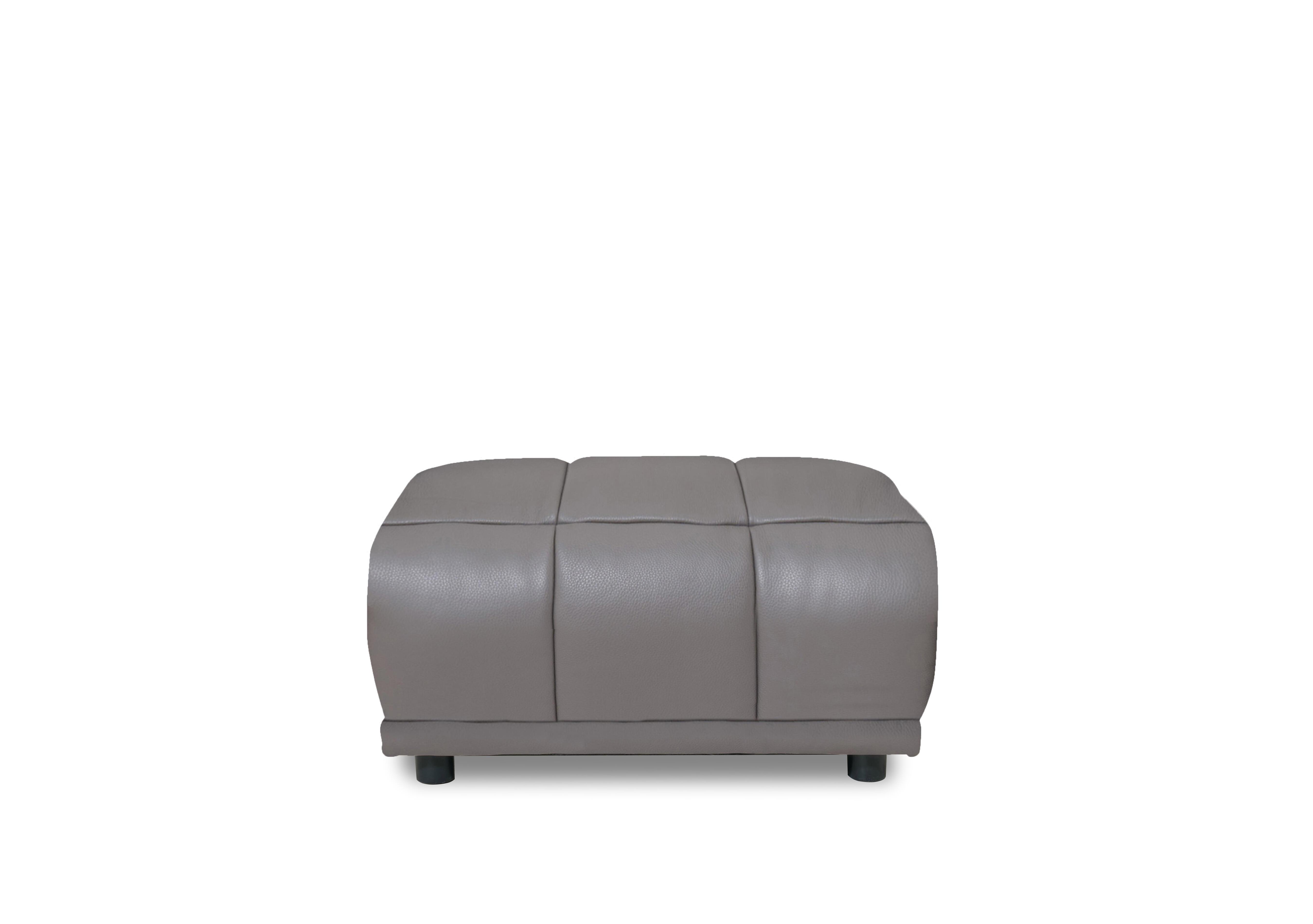 Cube Leather Large Footstool in Oslo Elephant Cat-40/15 on Furniture Village