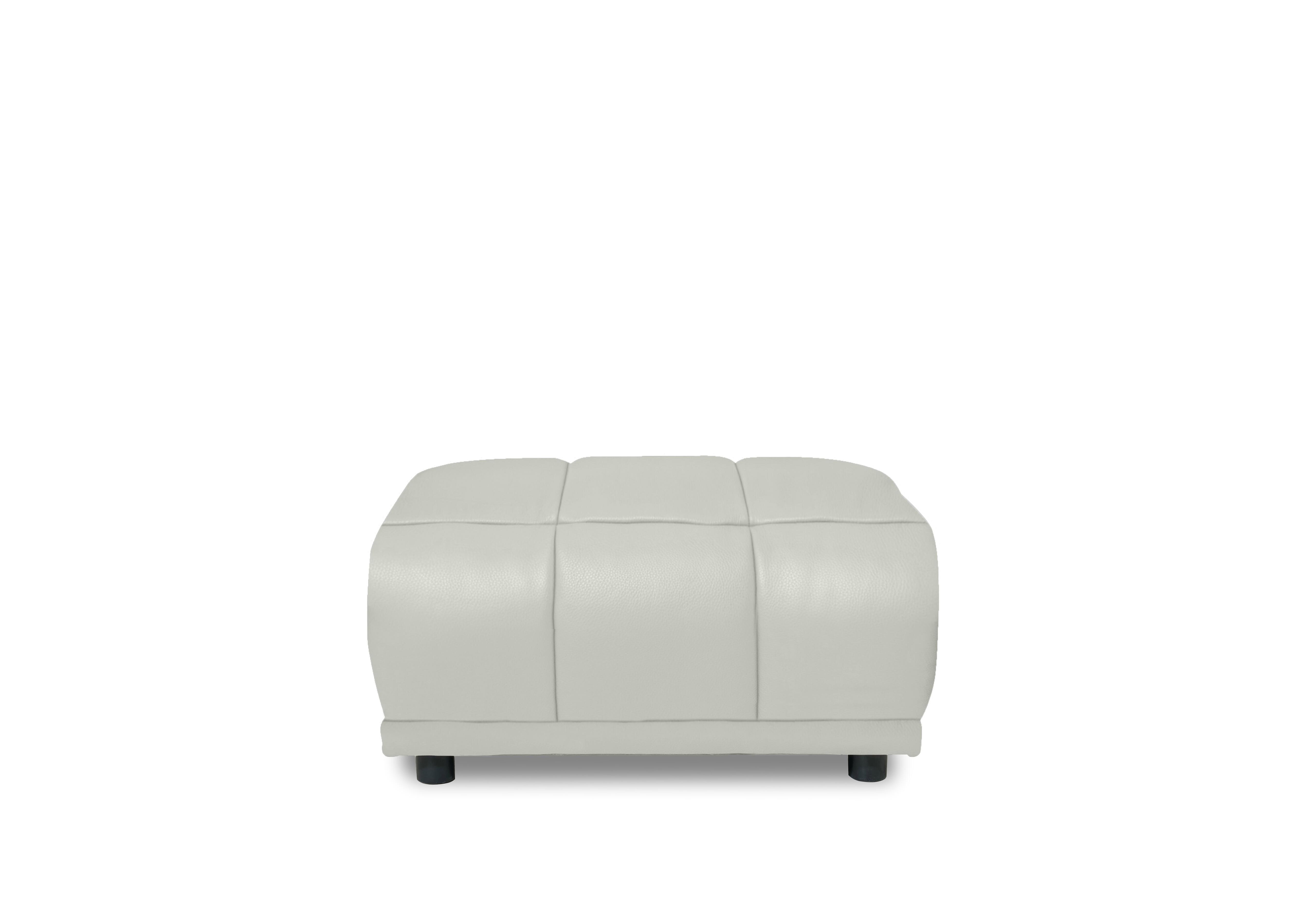 Cube Leather Large Footstool in Oslo Light Grey Cat-40/27 on Furniture Village