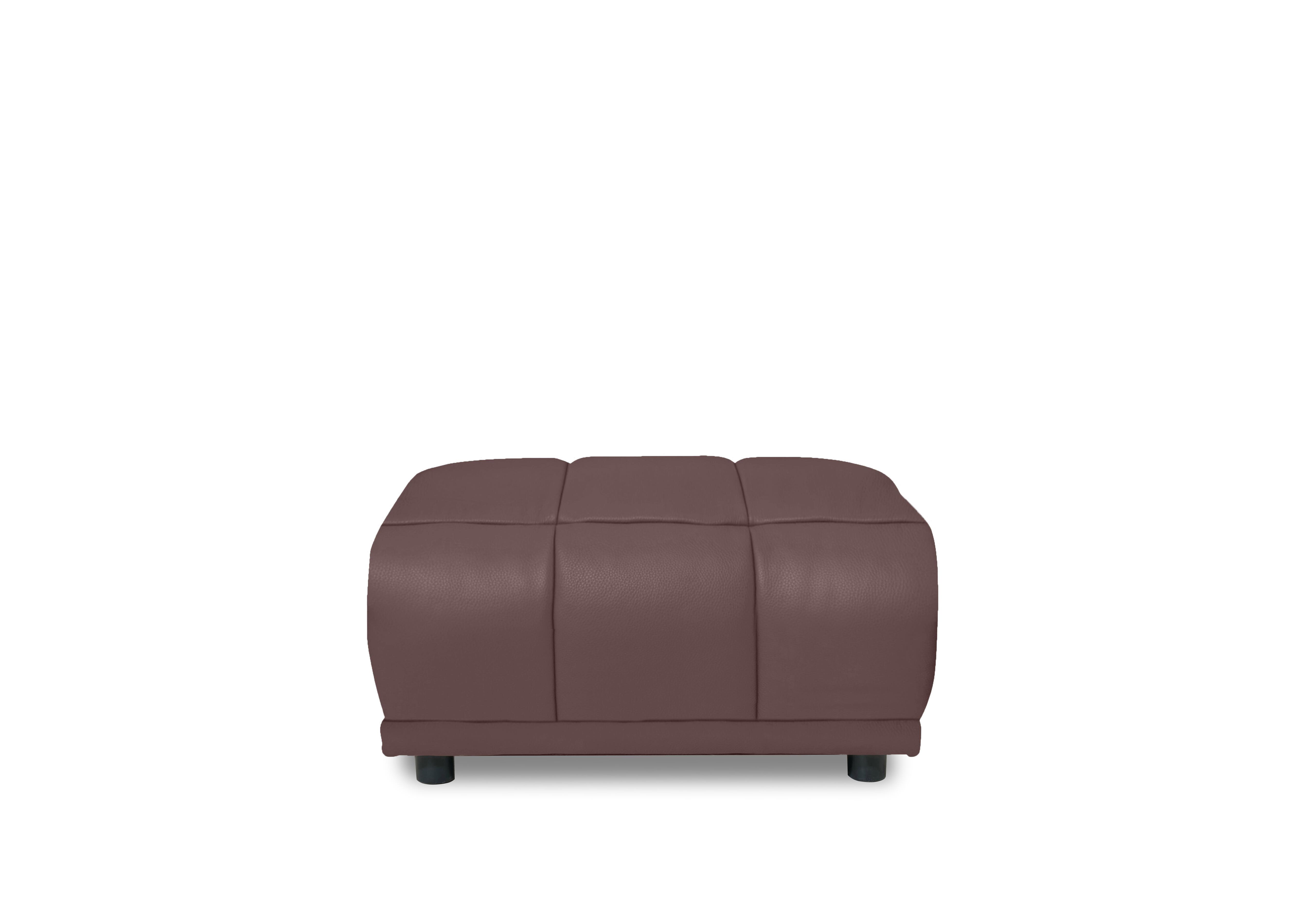 Cube Leather Large Footstool in Oslo Mulberry Cat-40/30 on Furniture Village