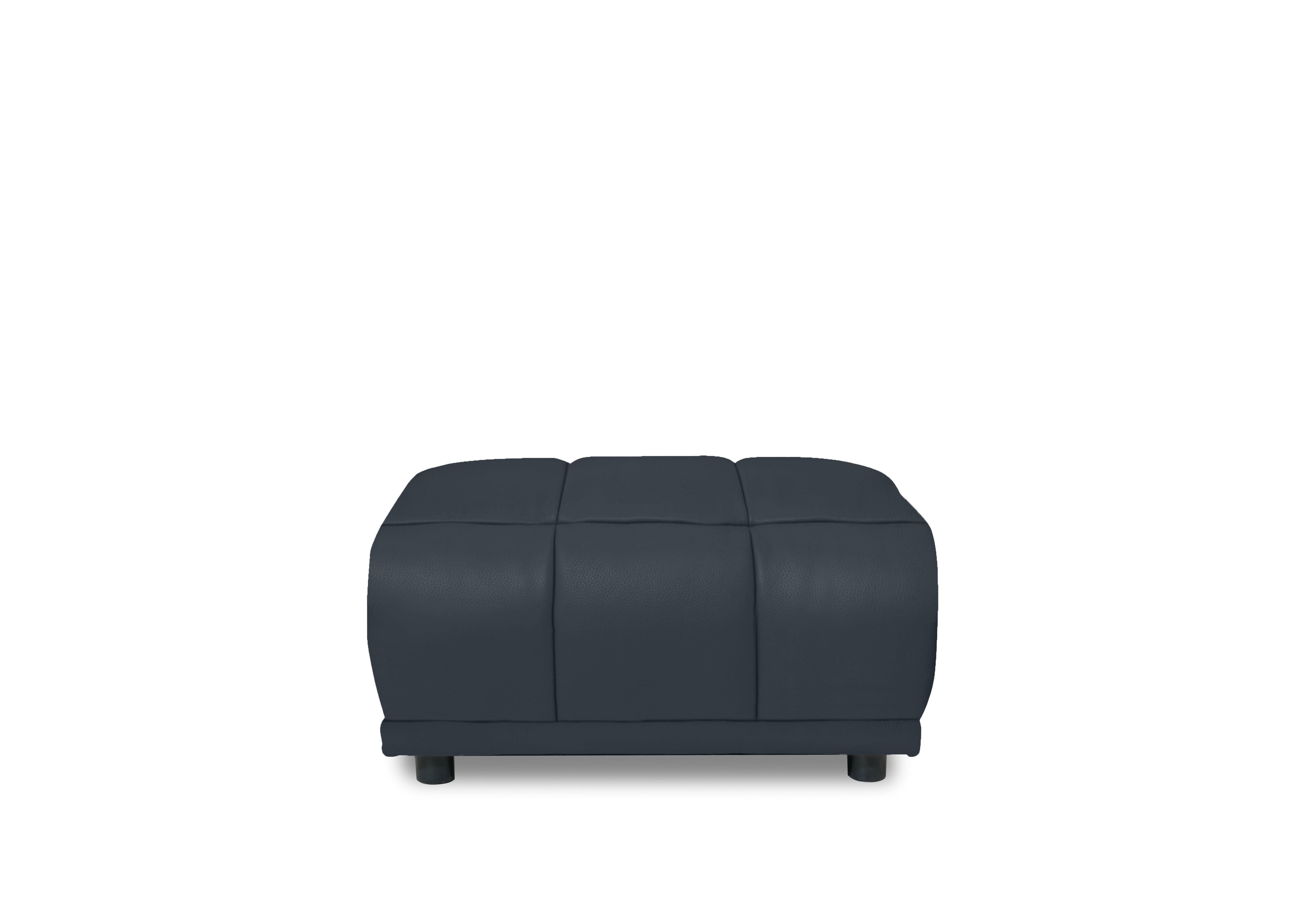 Cube Leather Large Footstool in Oslo Navy Cat-40/24 on Furniture Village