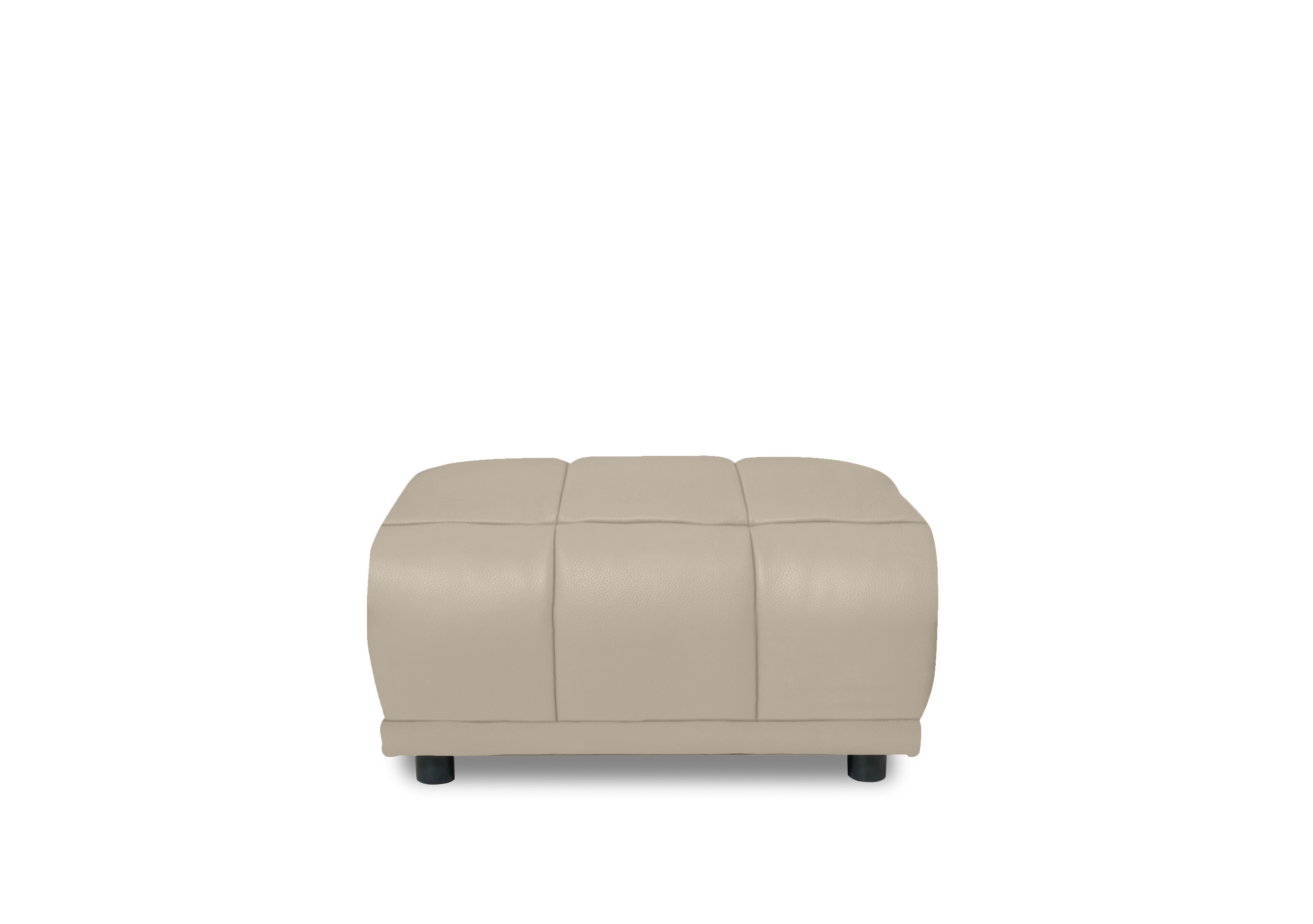 Cube Leather Large Footstool in Oslo Oyster Cat-40/08 on Furniture Village