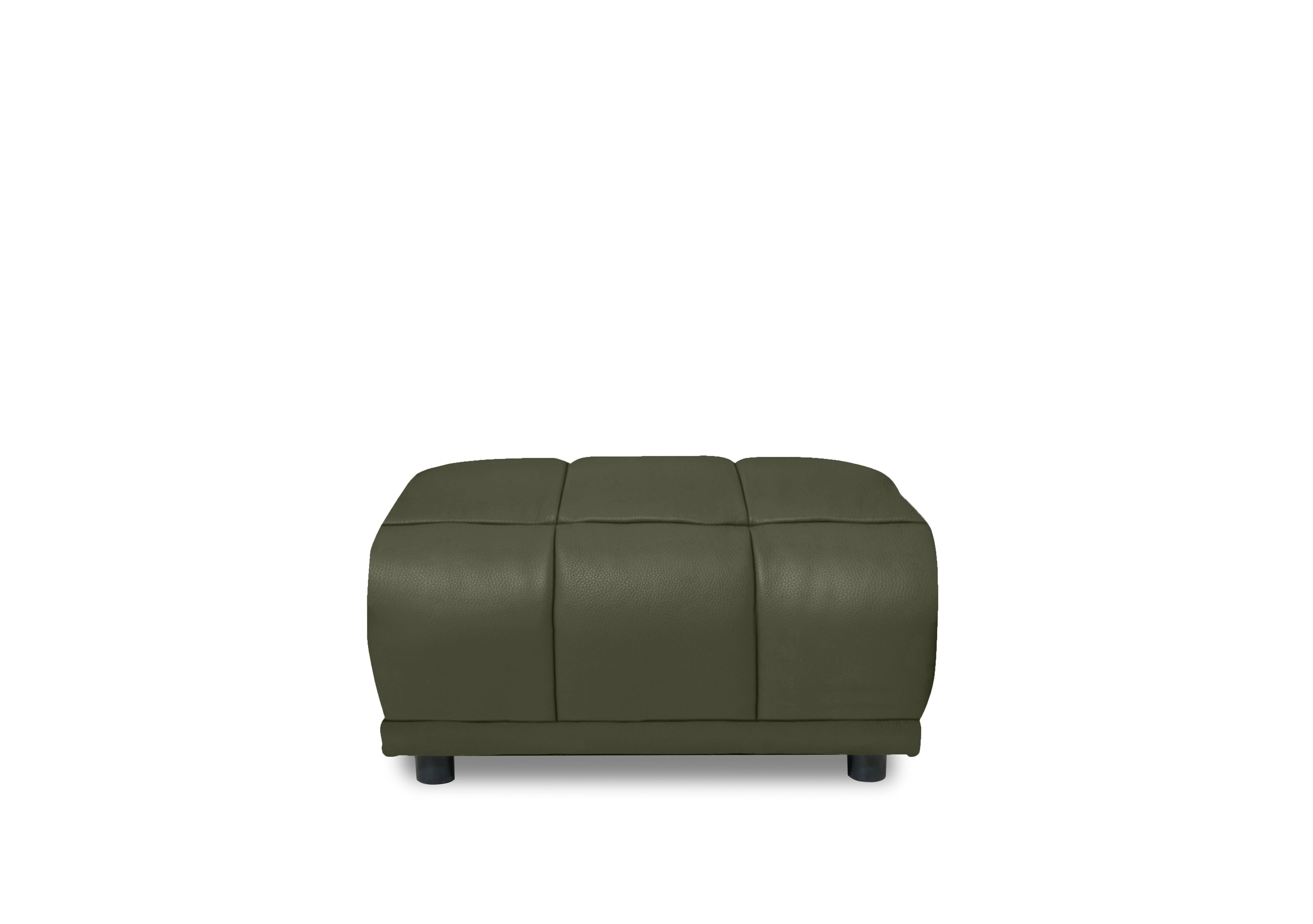 Cube Leather Large Footstool in Oslo Pine Cat-40/10 on Furniture Village