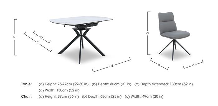 Quattro Extending Swivel Dining Table and 4 Swivel Dining Chairs in  on Furniture Village