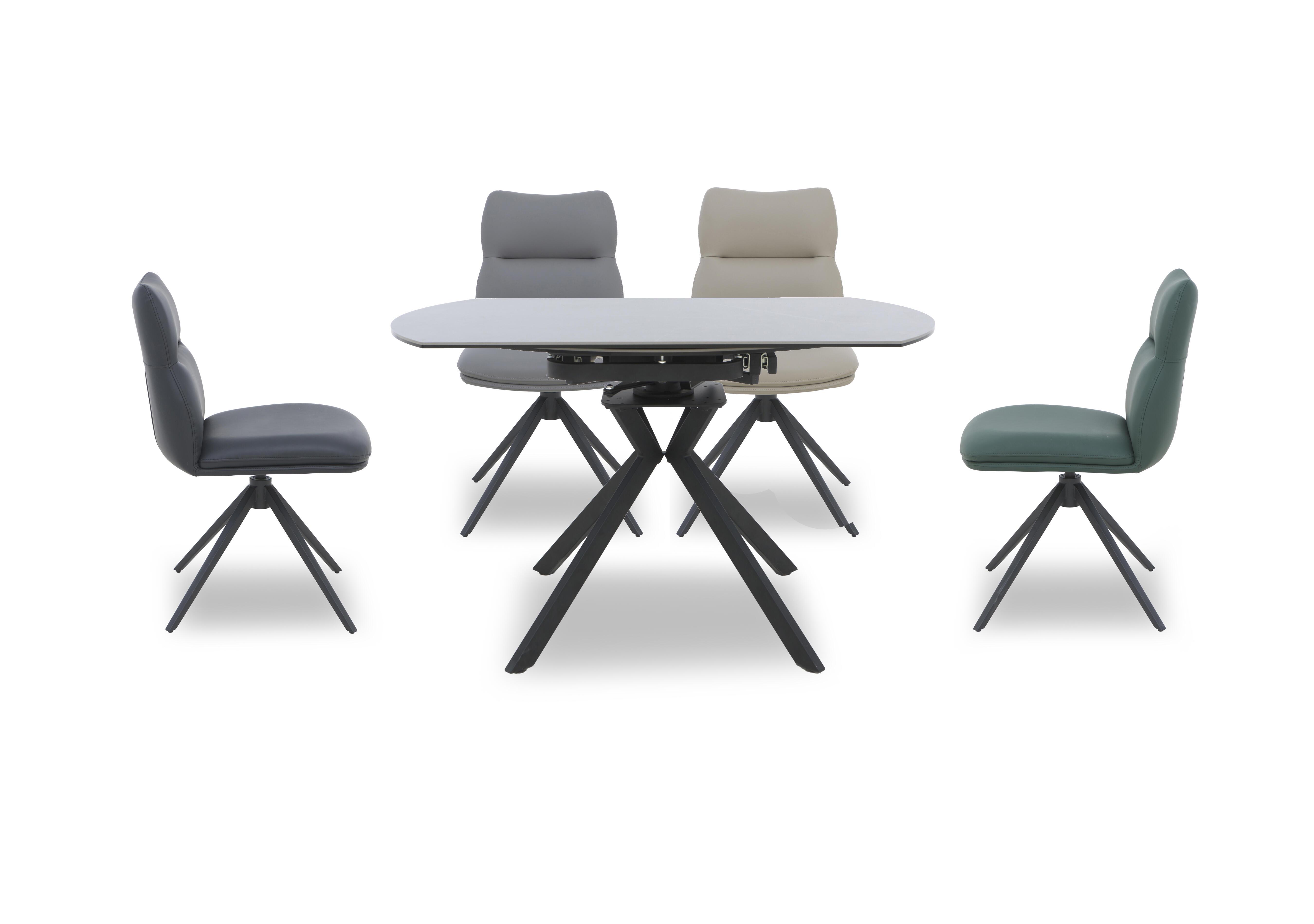 Quattro Extending Swivel Dining Table and 4 Swivel Dining Chairs in Ash-Multi on Furniture Village