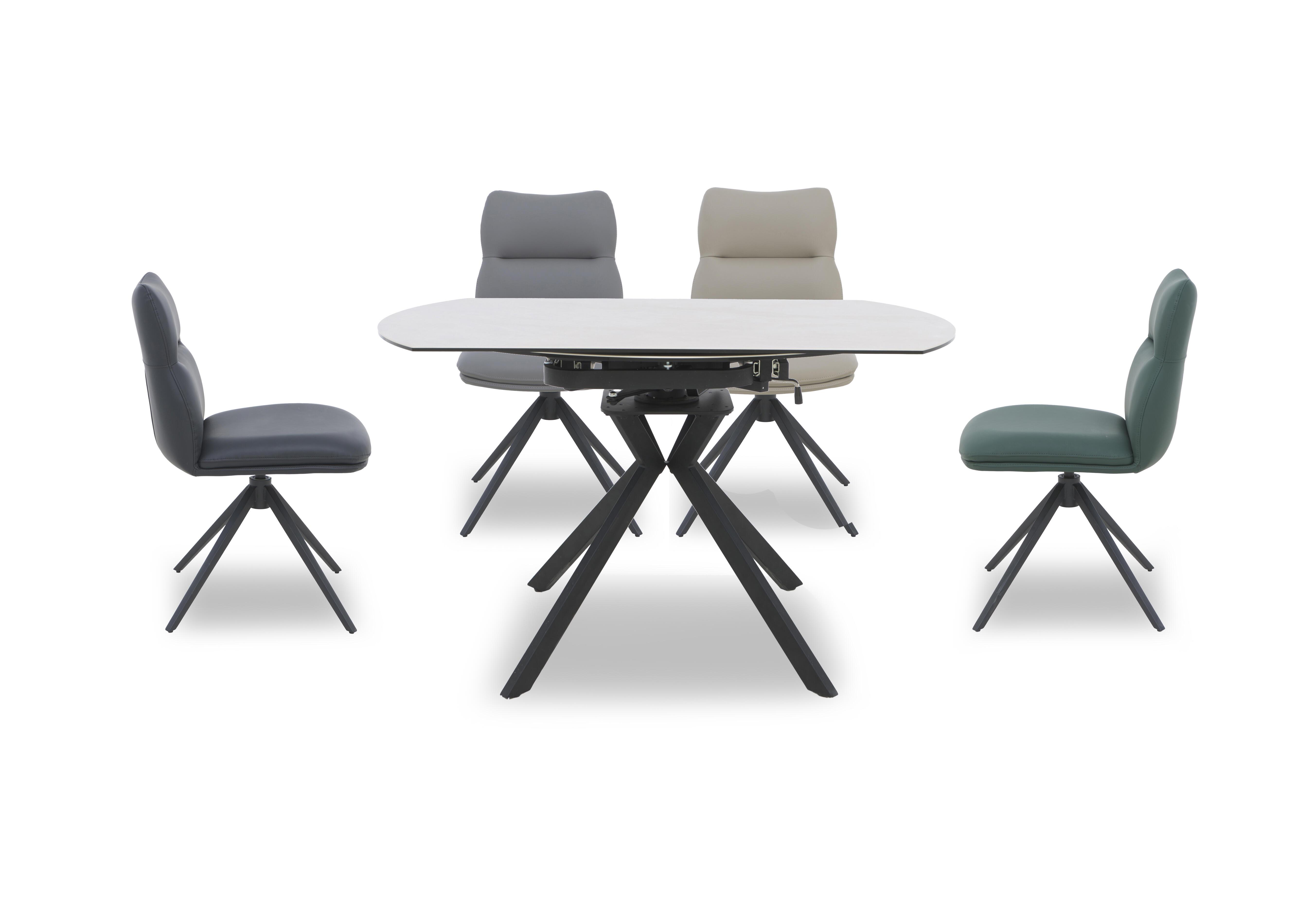 Quattro Extending Swivel Dining Table and 4 Swivel Dining Chairs in Sand-Multi on Furniture Village