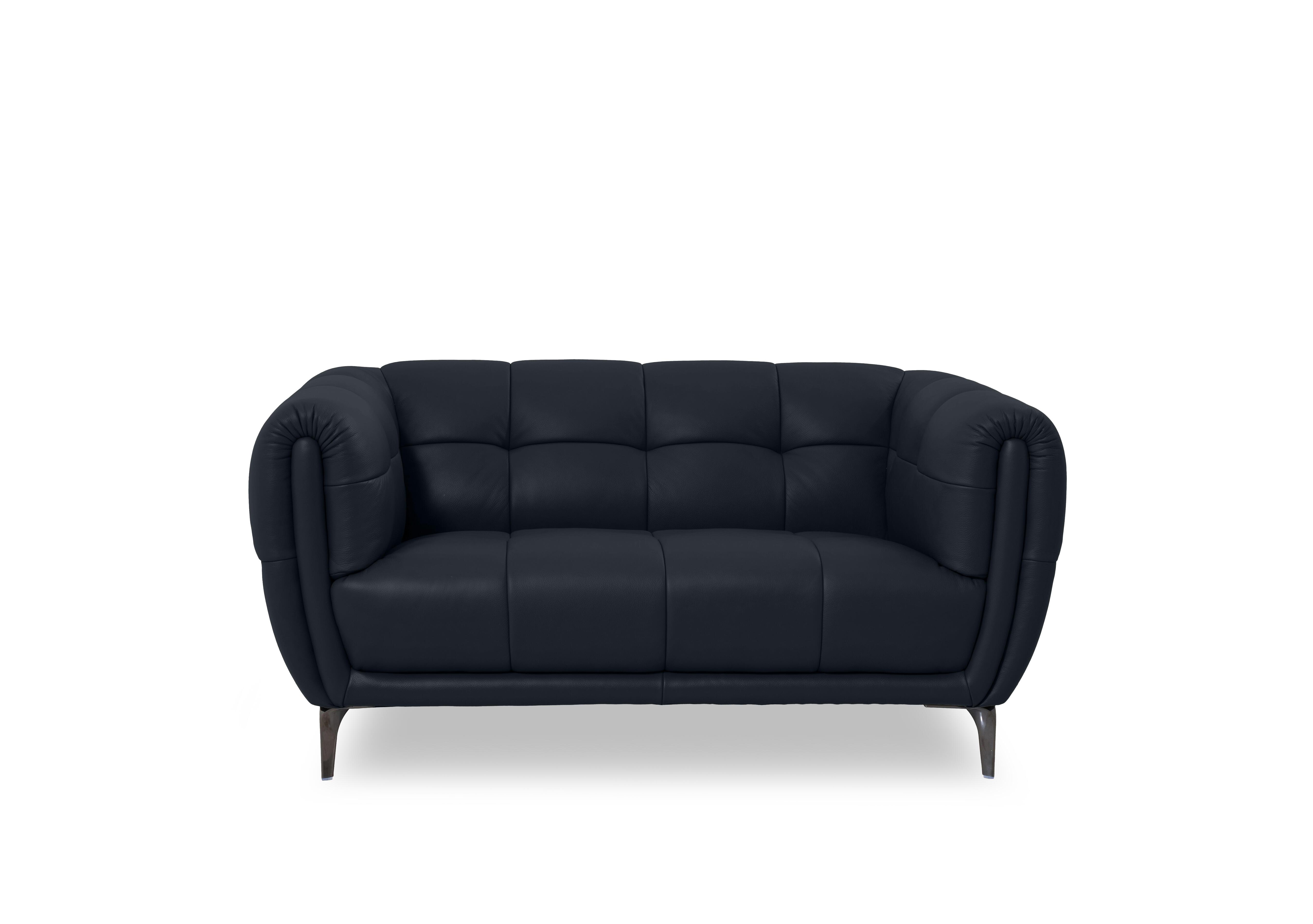 Sienna Leather 2 Seater Sofa in Montana Navy Cat-60/24 on Furniture Village