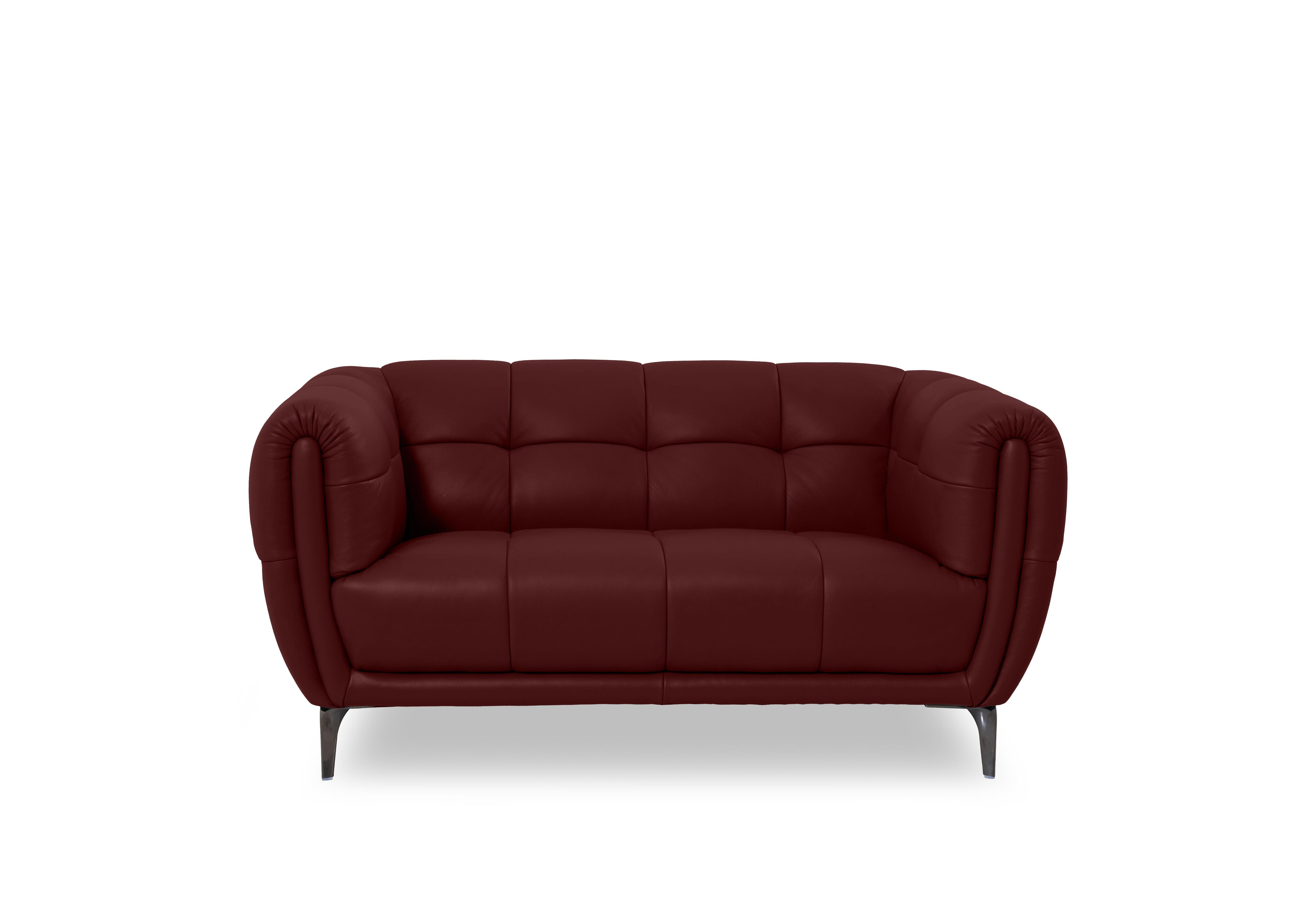 Sienna Leather 2 Seater Sofa in Montana Ruby Cat-60/15 on Furniture Village