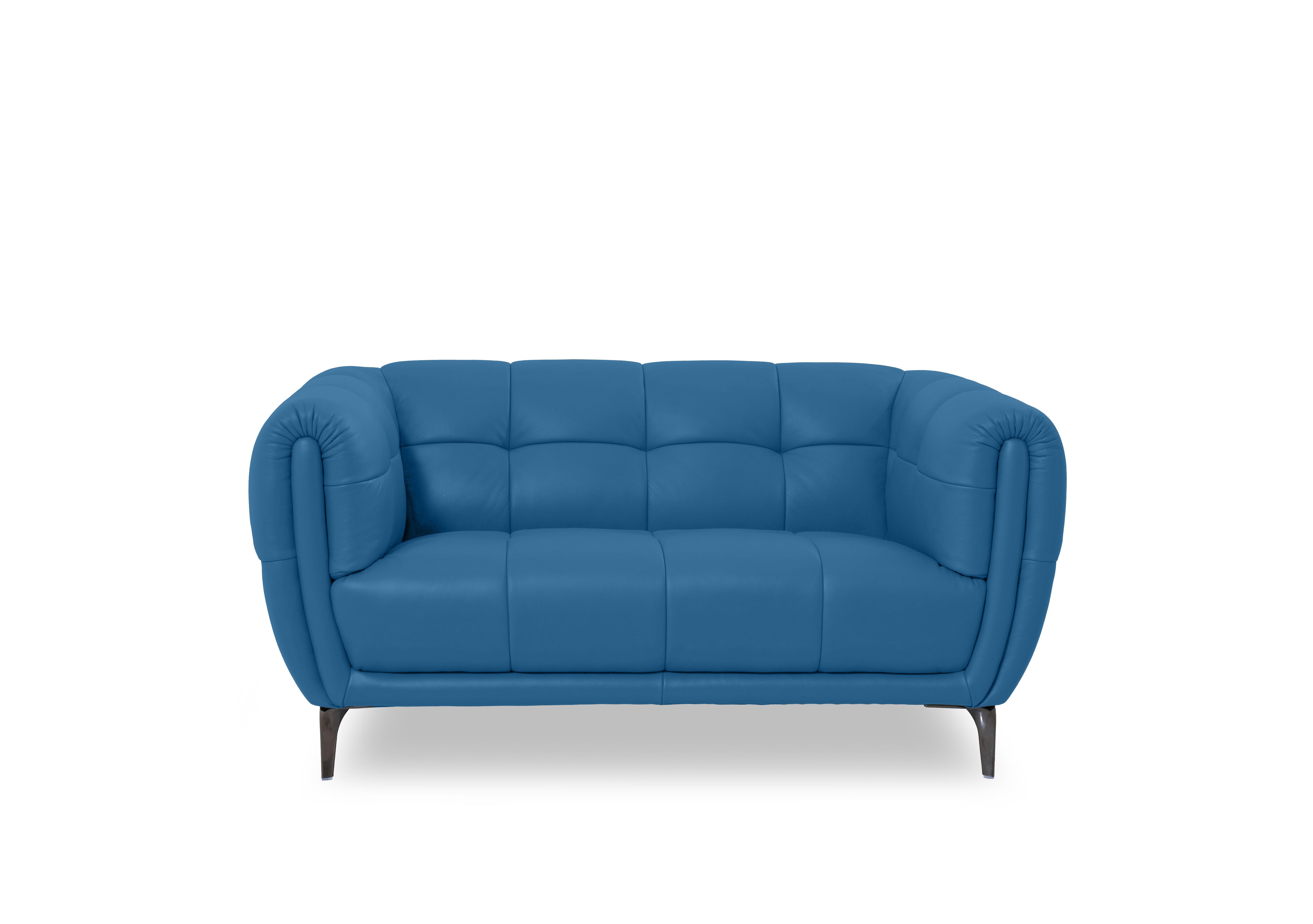 Sienna Leather 2 Seater Sofa in Oslo Aegean Cat-40/12 on Furniture Village