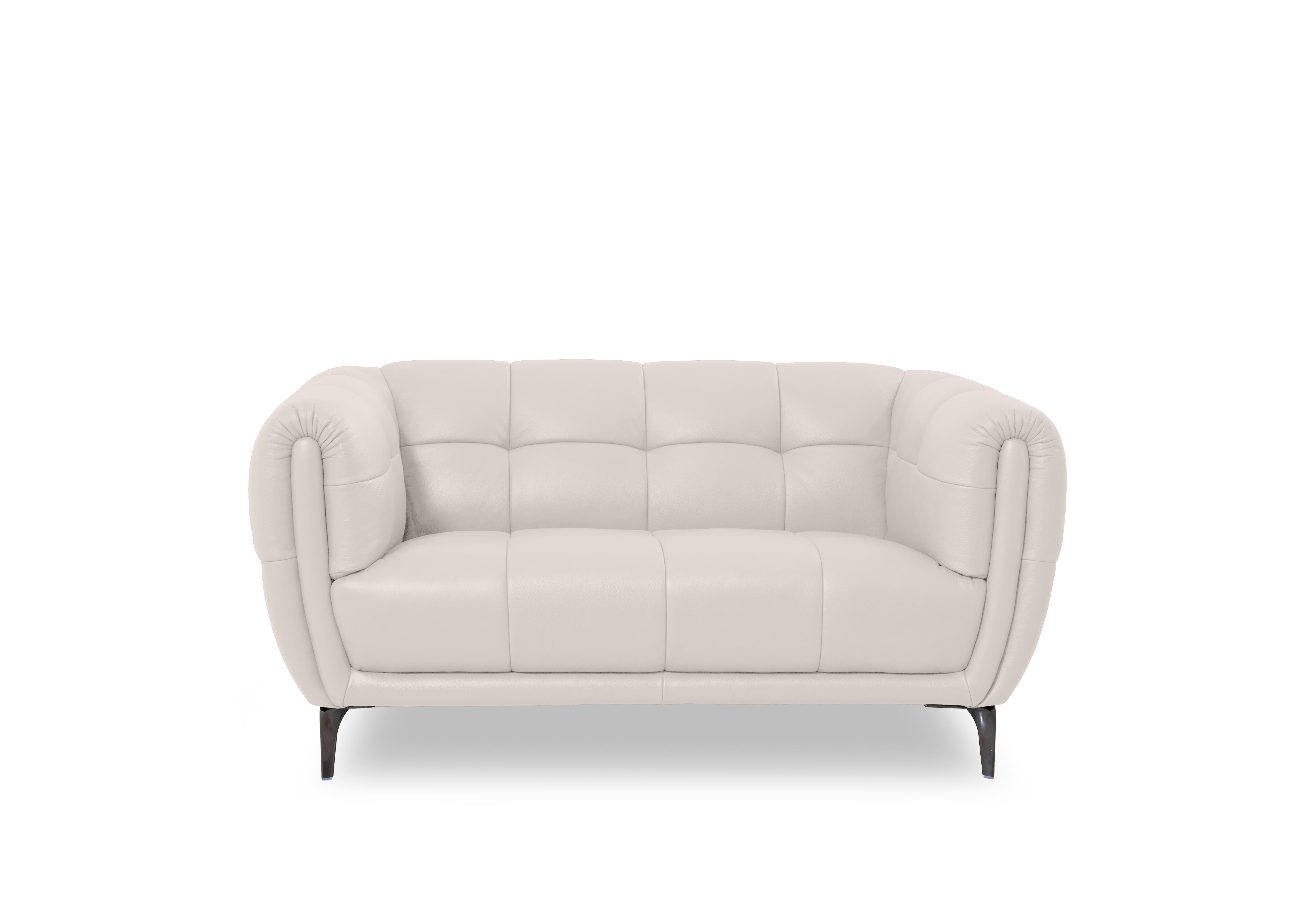 Sienna Leather 2 Seater Sofa in Oslo Cotton Cat-40/13 on Furniture Village