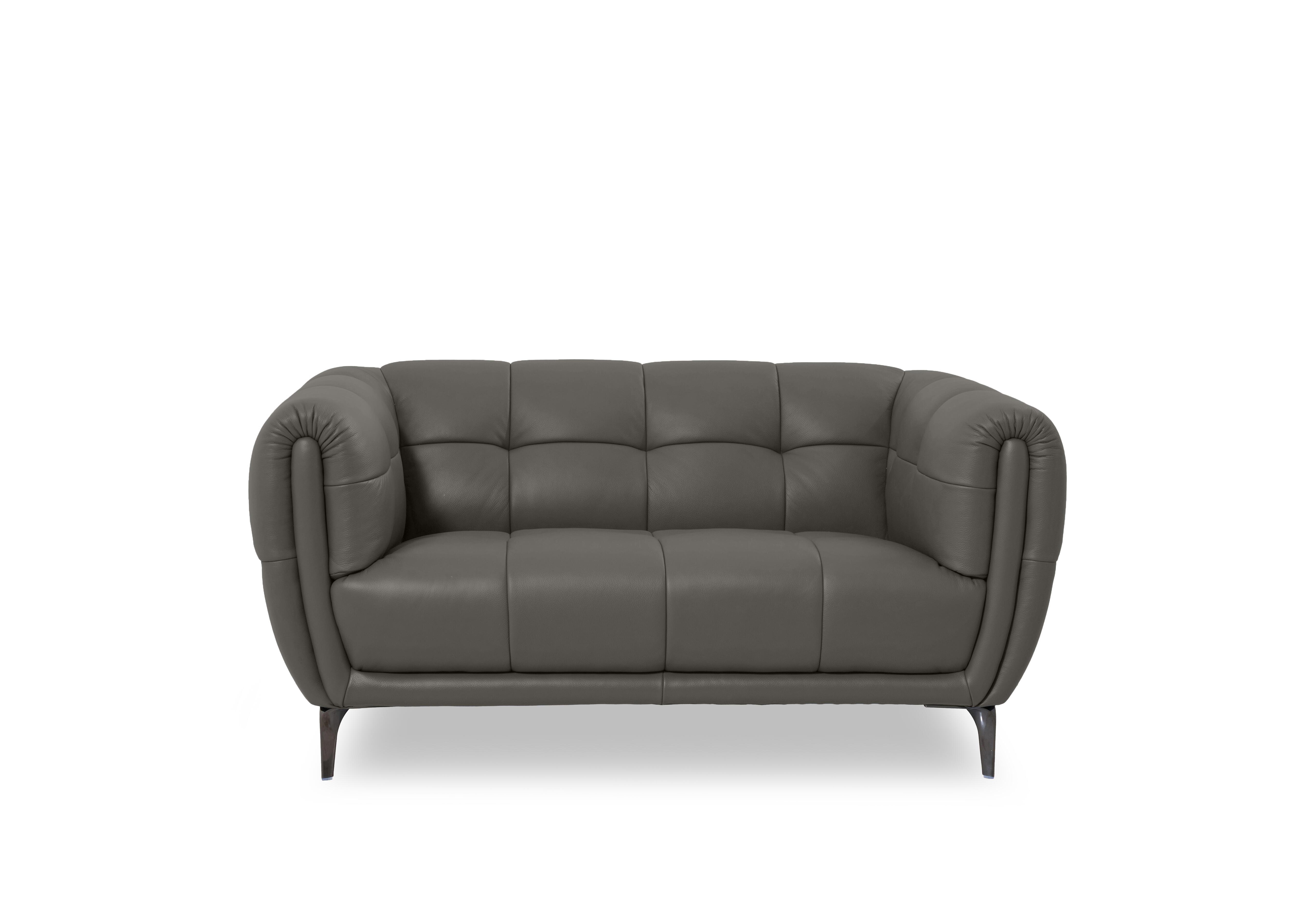 Sienna Leather 2 Seater Sofa in Oslo Elephant Cat-40/15 on Furniture Village