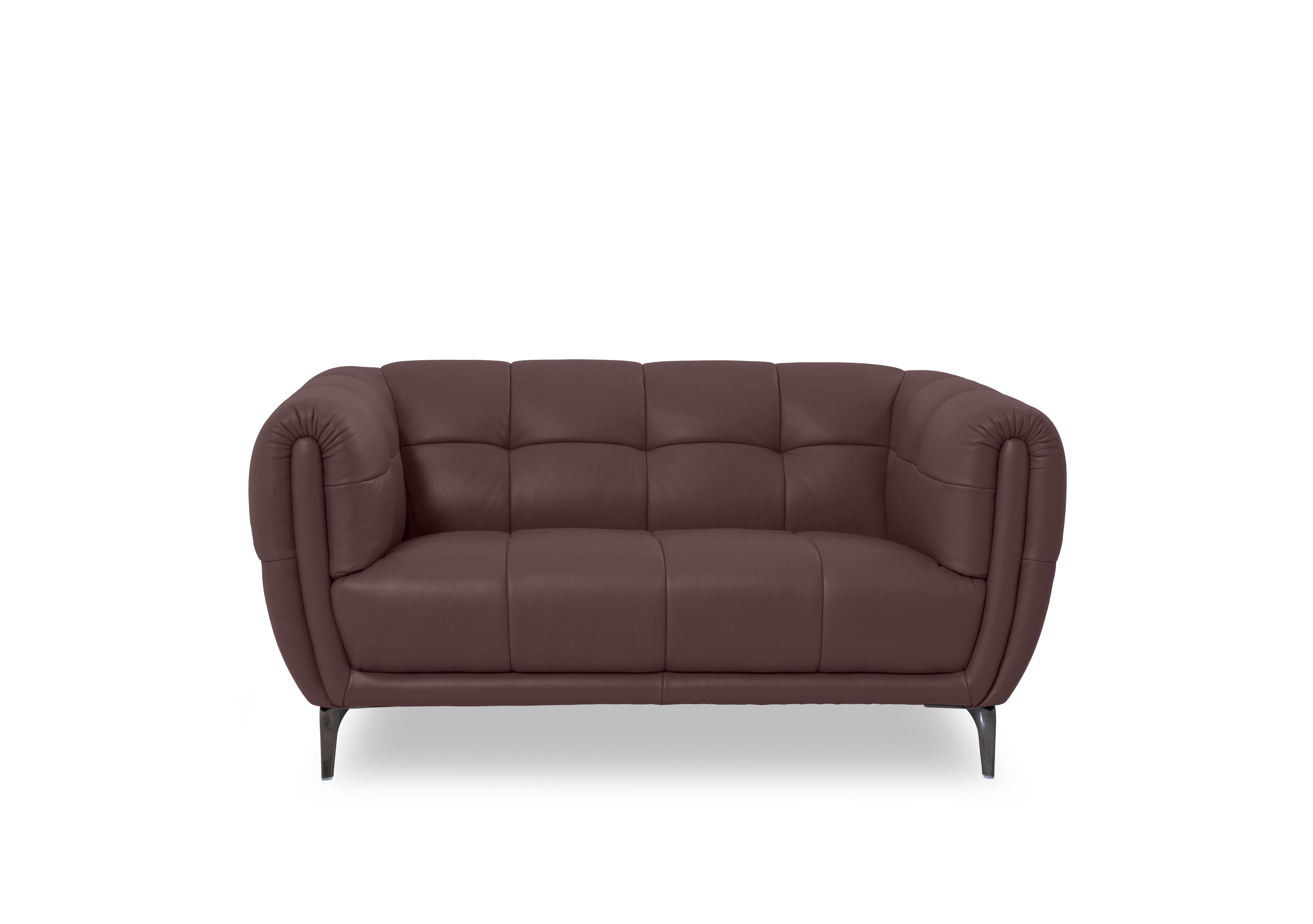 Sienna Leather 2 Seater Sofa in Oslo Mulberry Cat-40/30 on Furniture Village
