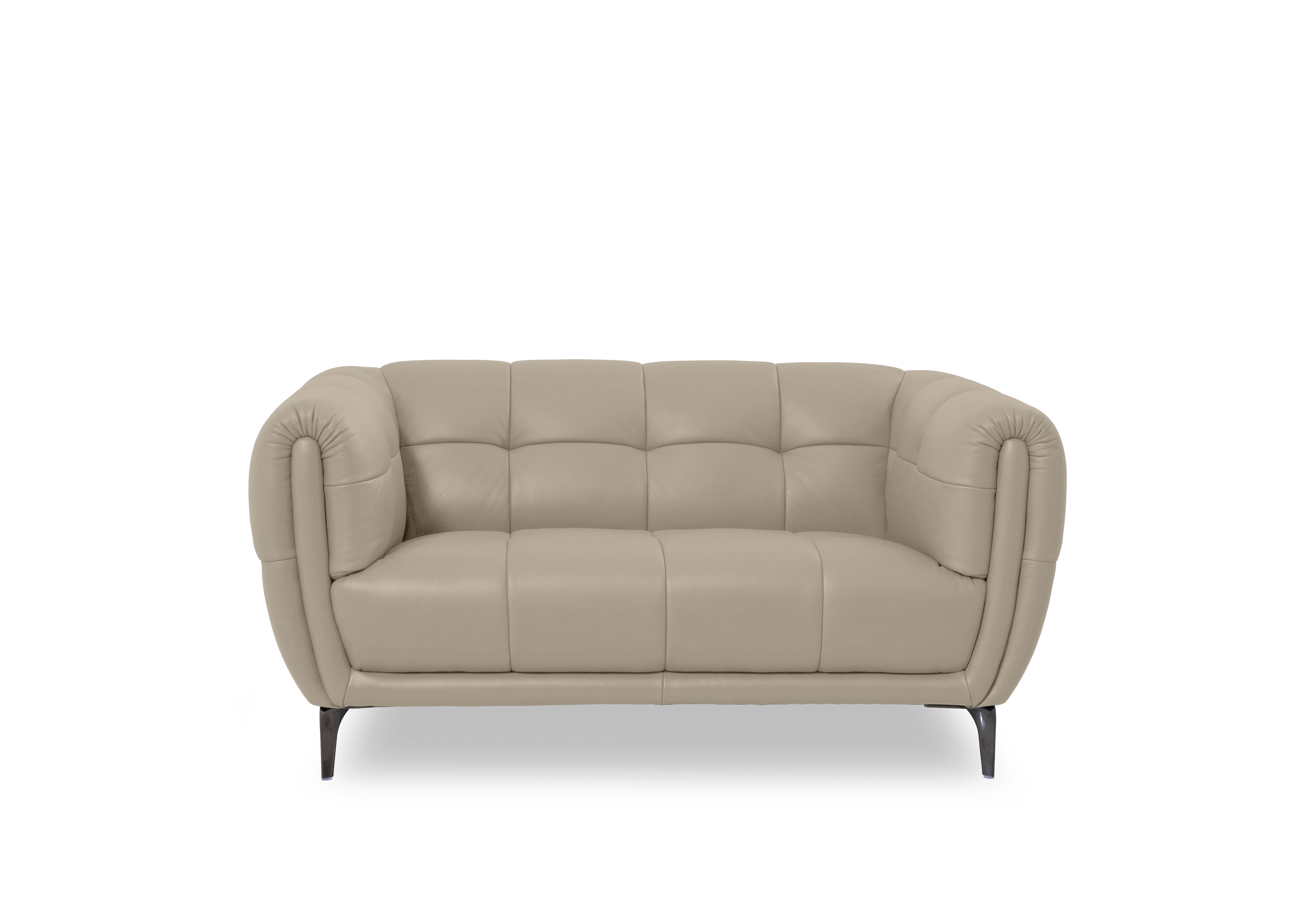 Sienna Leather 2 Seater Sofa in Oslo Oyster Cat-40/08 on Furniture Village