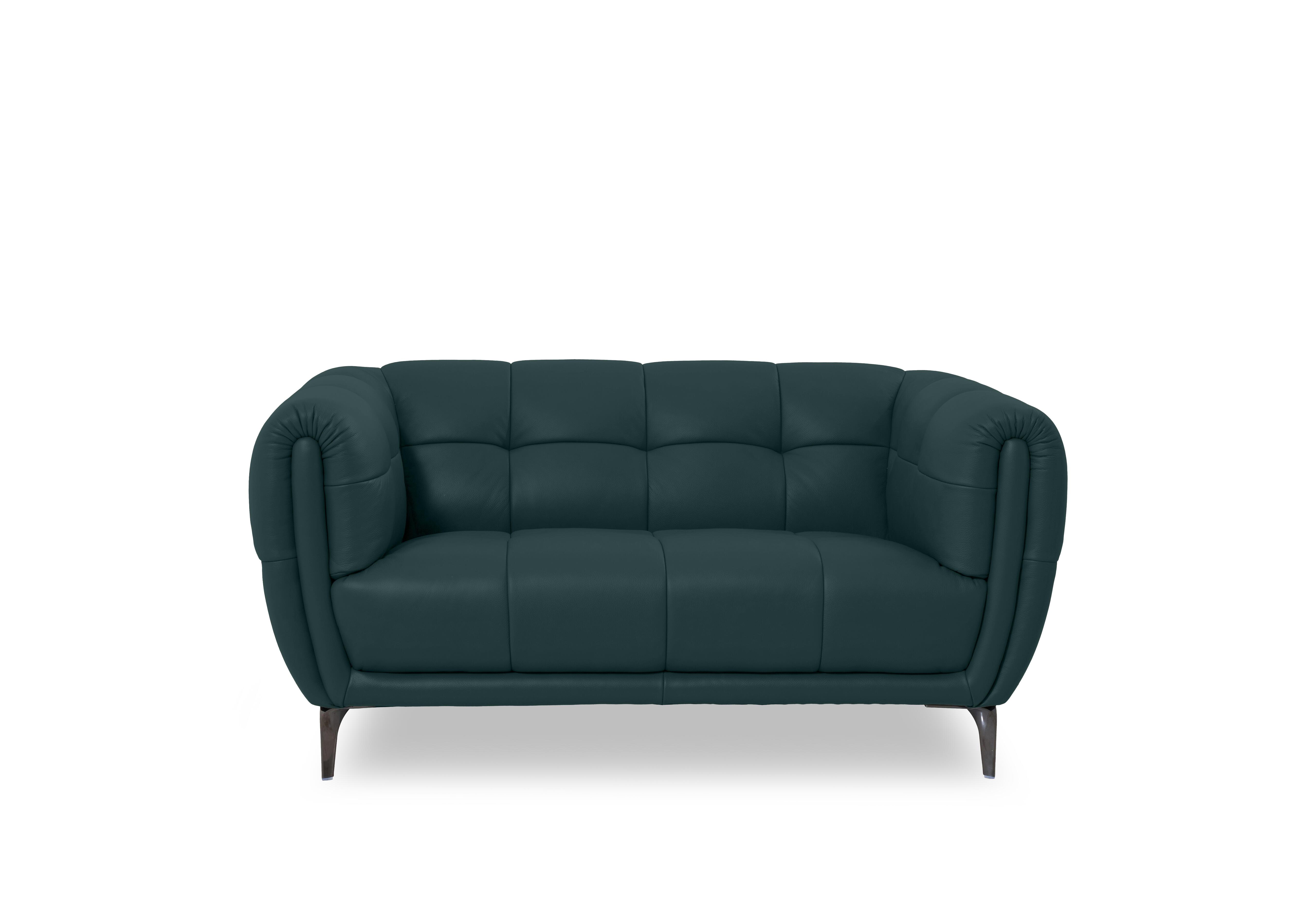 Sienna Leather 2 Seater Sofa in Oslo Peacock Cat-40/09 on Furniture Village