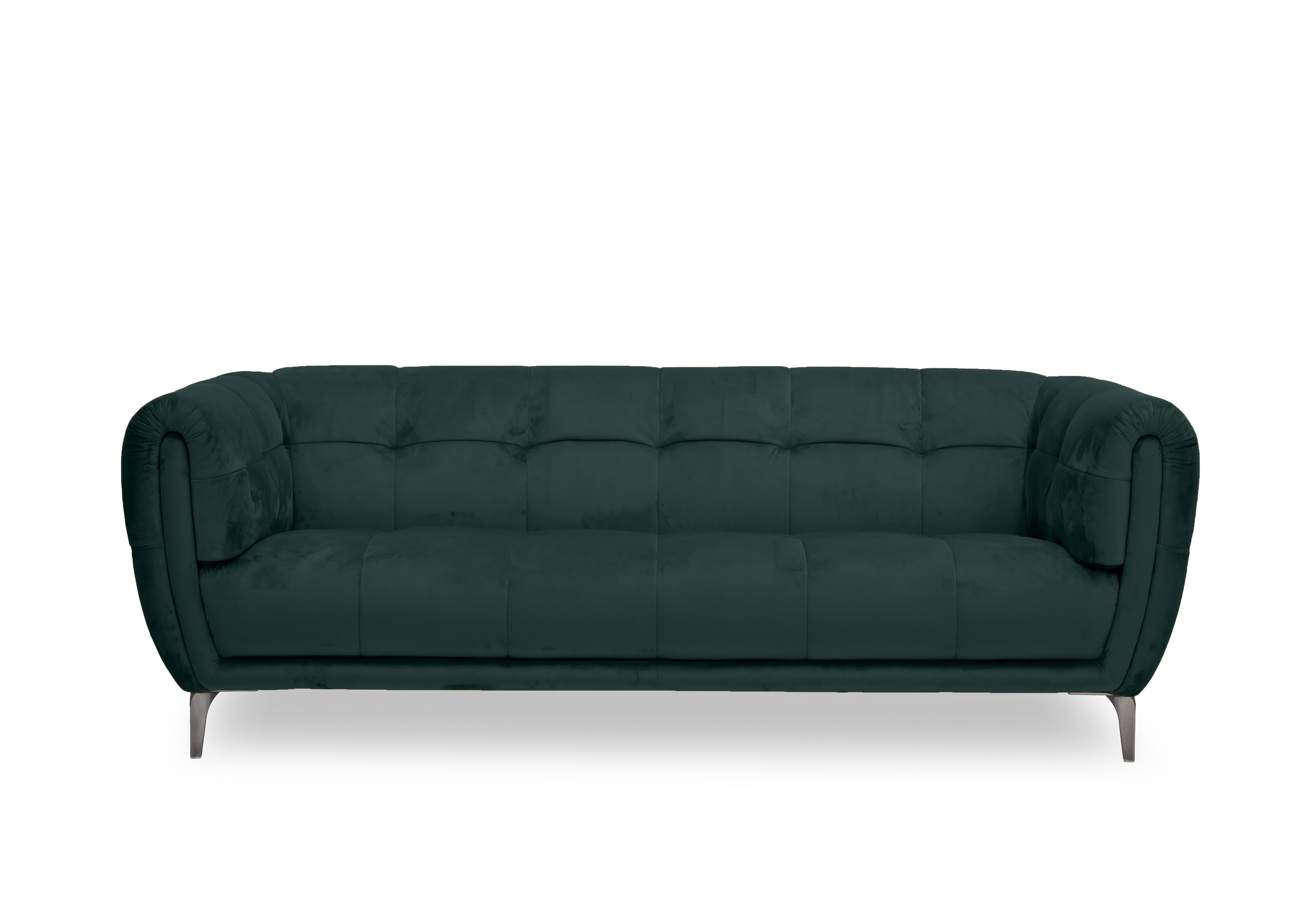Sienna Fabric 3 Seater Sofa in Opulence Bottle Green 51011 on Furniture Village