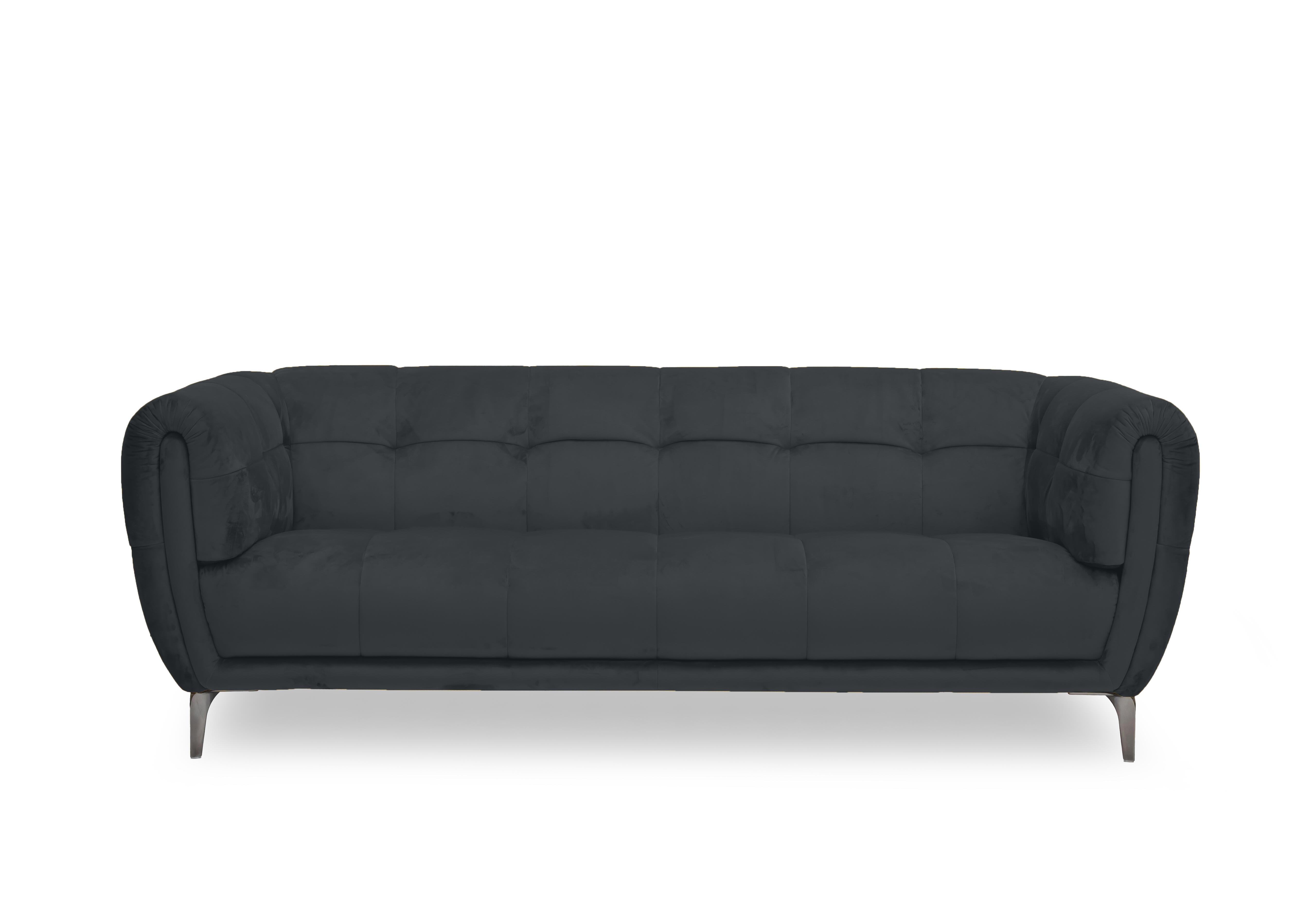Sienna Fabric 3 Seater Sofa in Opulence Charcoal 51002 on Furniture Village