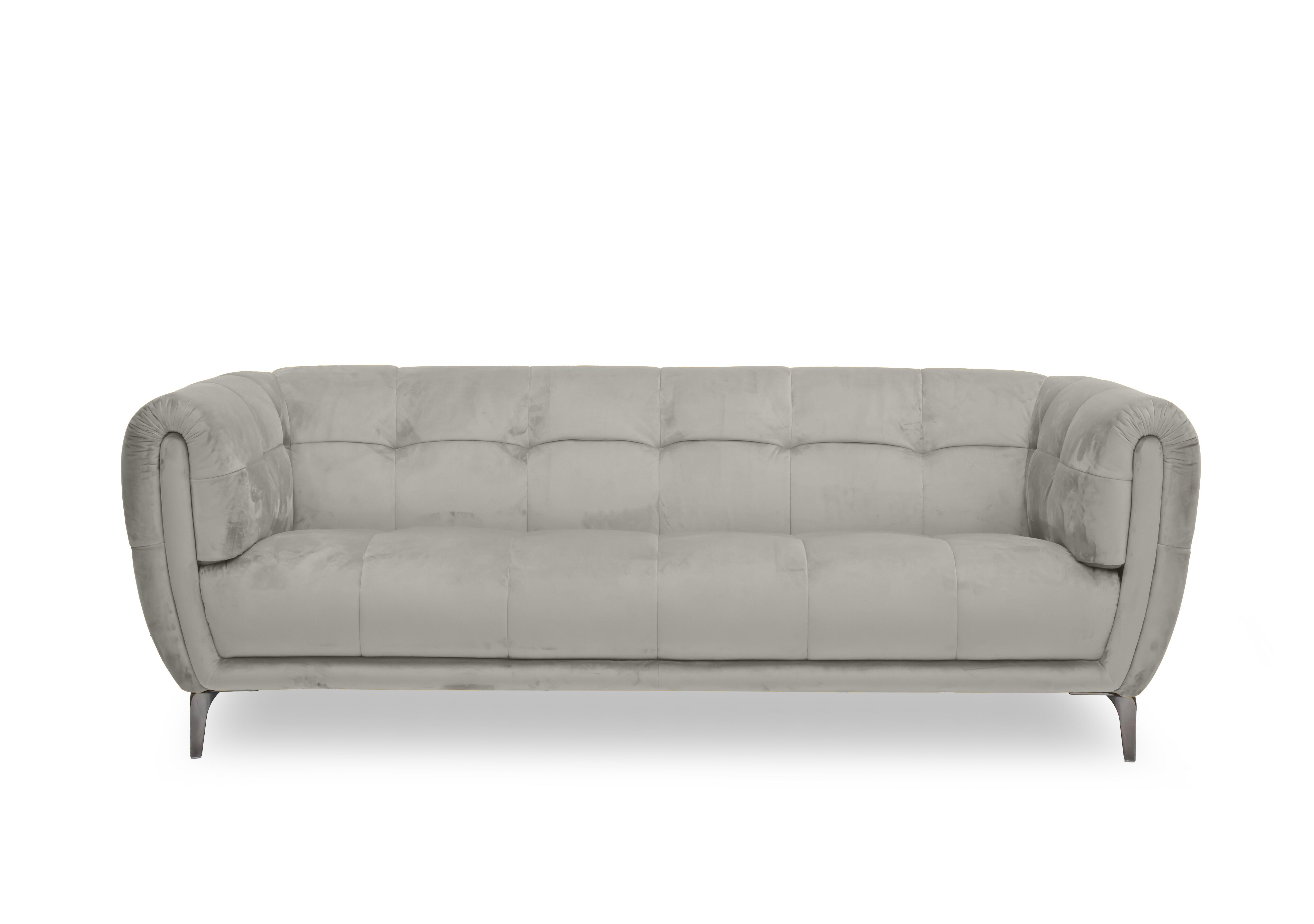 Sienna Fabric 3 Seater Sofa in Opulence Silver 51007 on Furniture Village