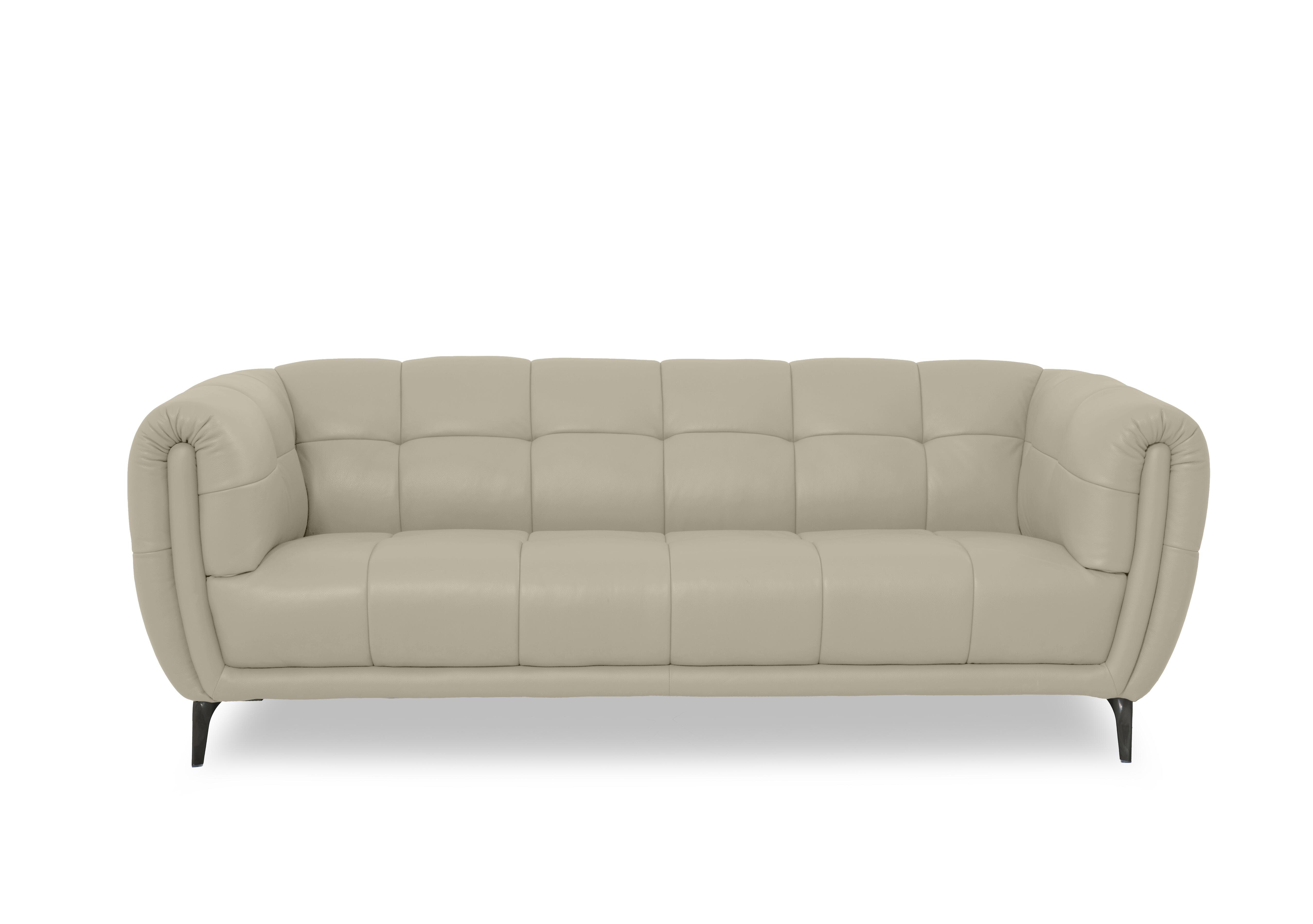 Sienna Leather 3 Seater Sofa in Montana Bone China Cat-60/05 on Furniture Village