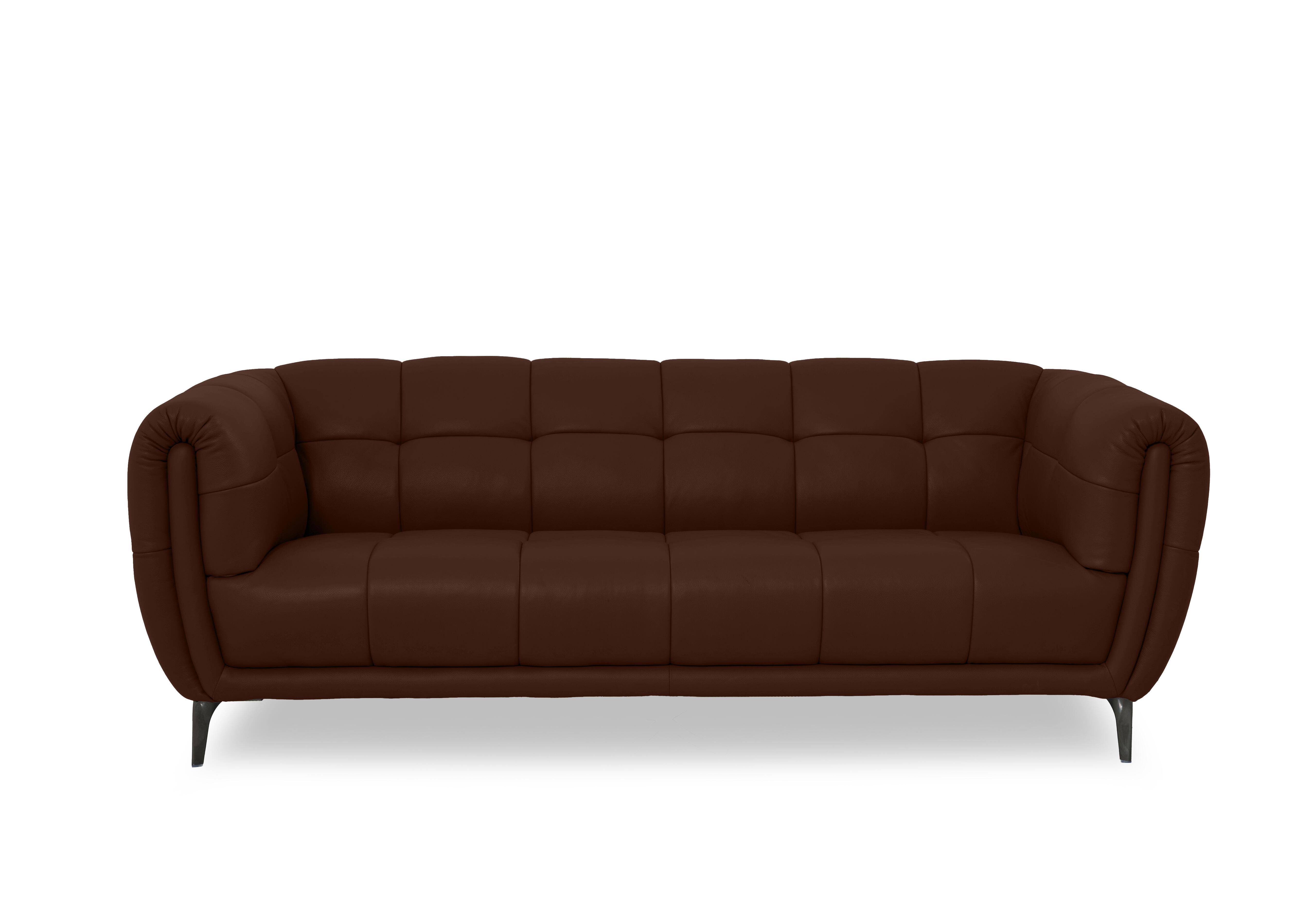 Sienna Leather 3 Seater Sofa in Montana Chocolate Cat-60/08 on Furniture Village