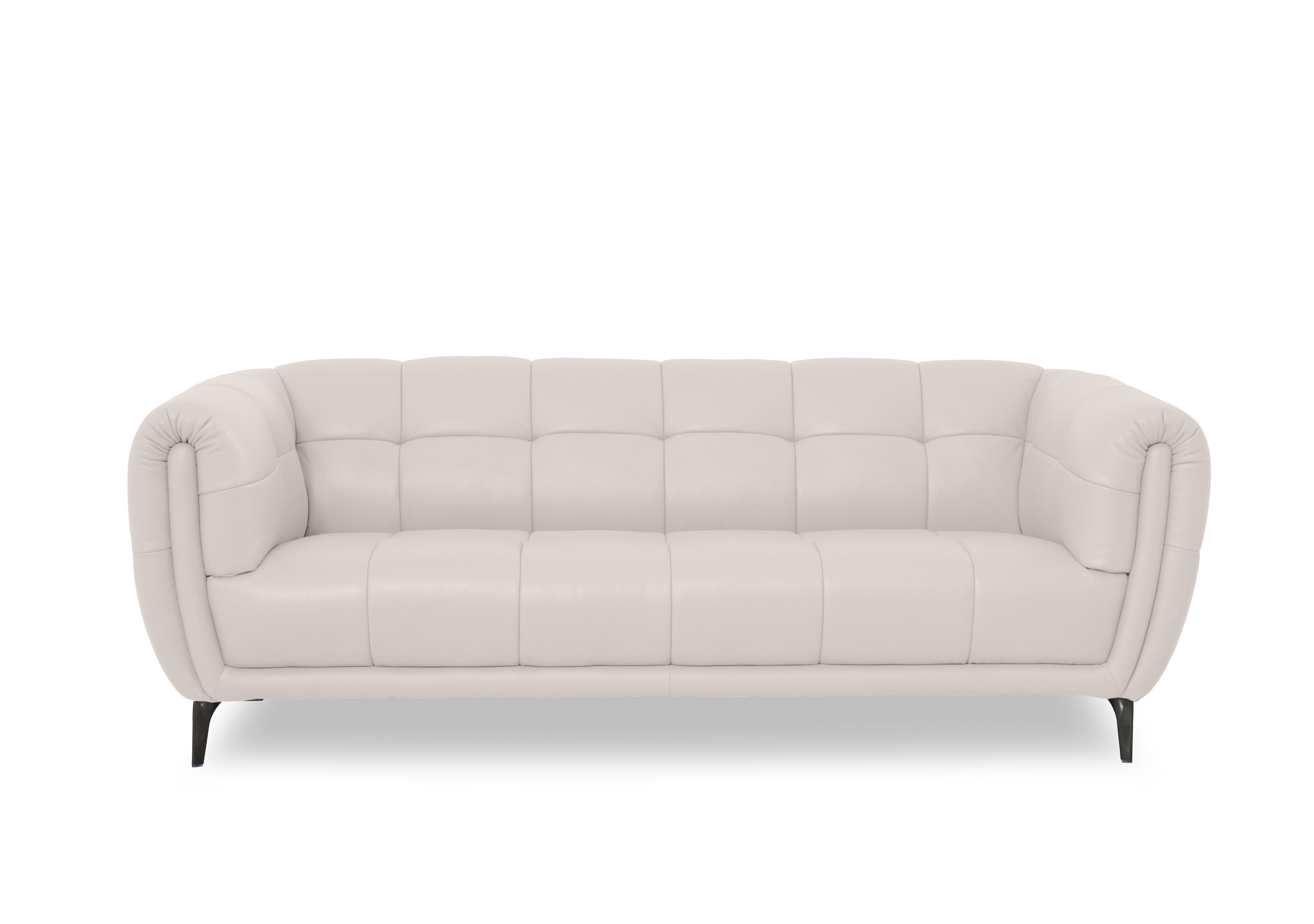 Sienna Leather 3 Seater Sofa in Oslo Cotton Cat-40/13 on Furniture Village