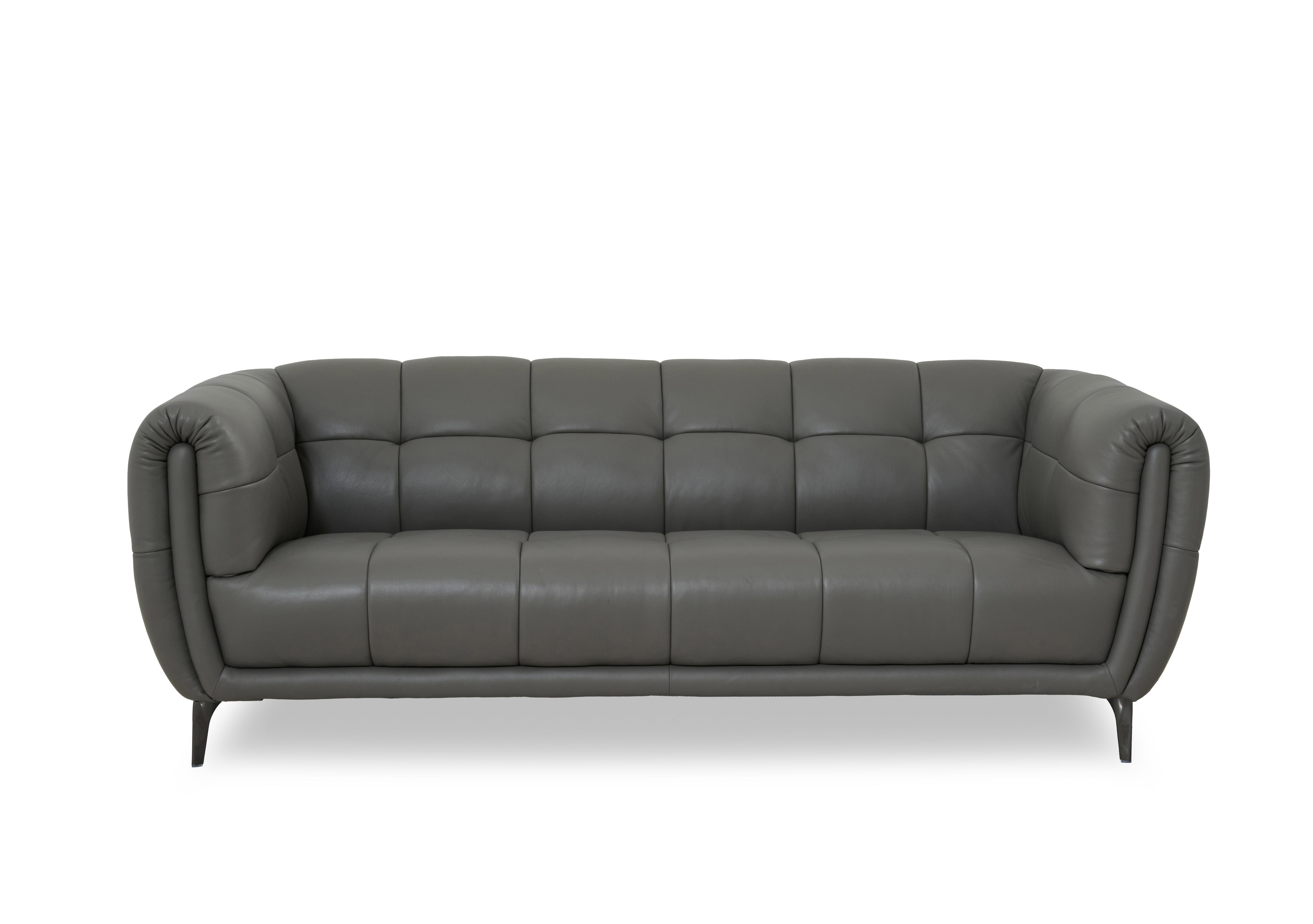 Sienna Leather 3 Seater Sofa in Oslo Elephant Cat-40/15 on Furniture Village