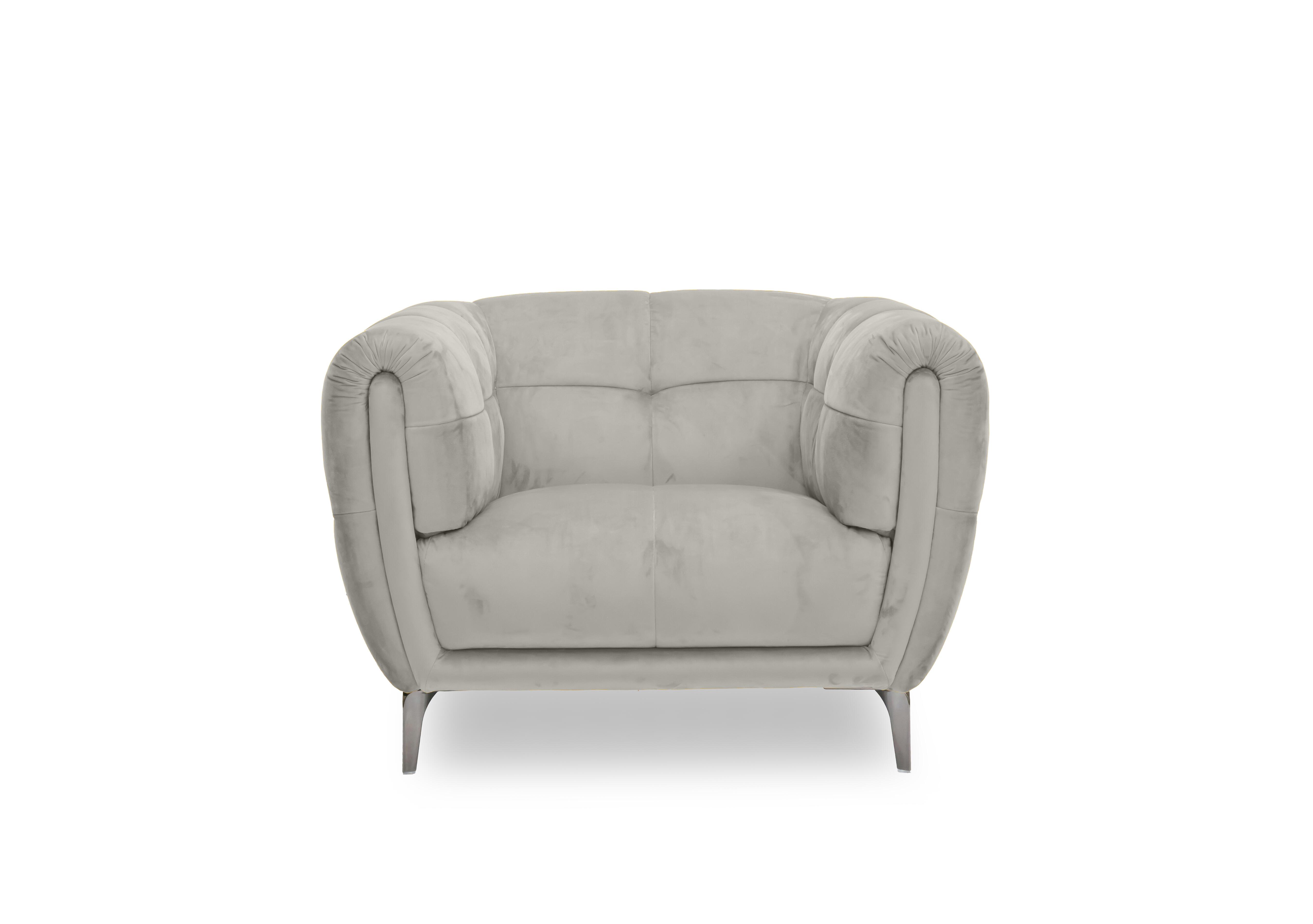 Sienna Fabric Chair in Opulence Silver 51007 on Furniture Village