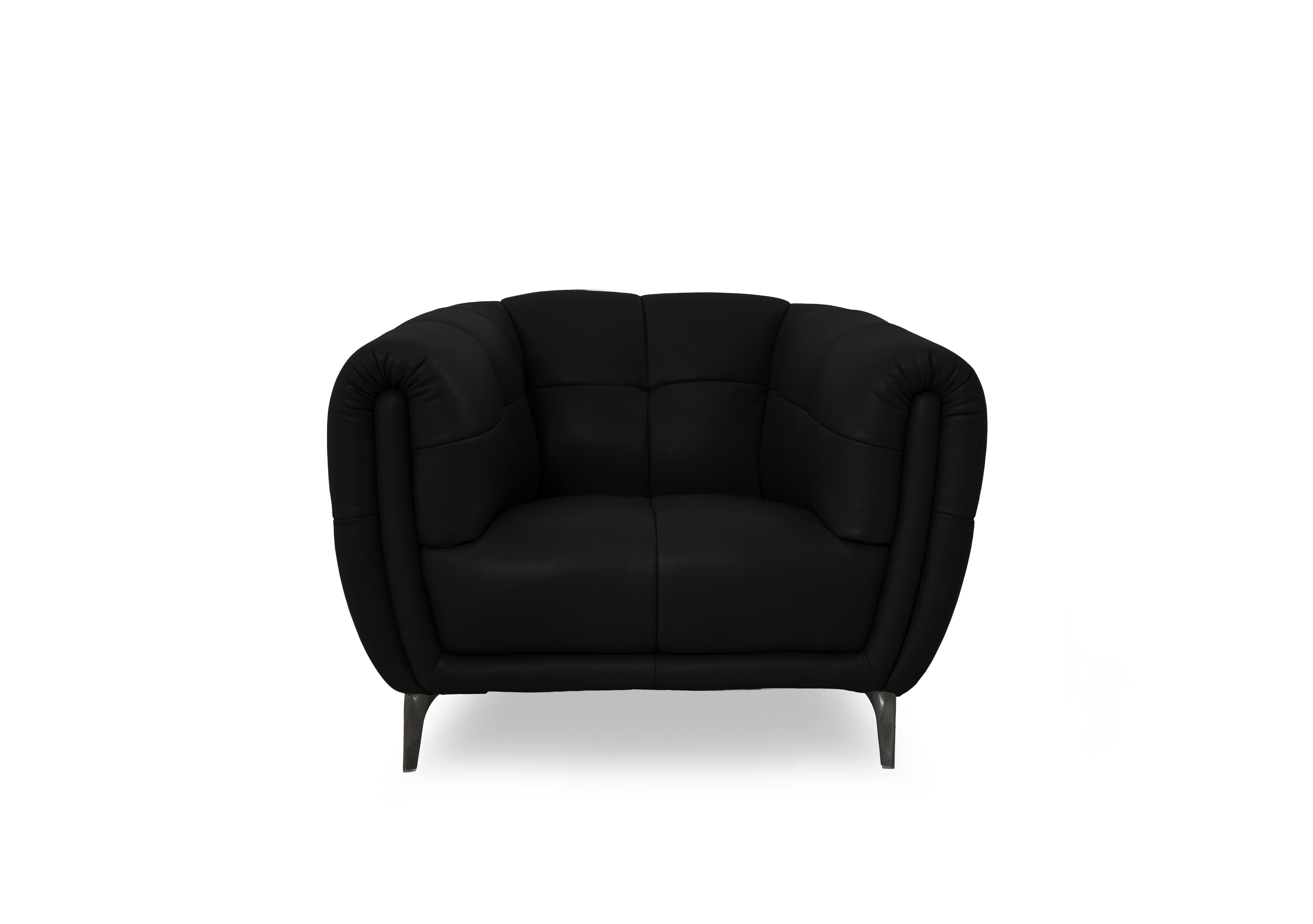 Sienna Leather Chair in Montana Jet Black Cat-60/22 on Furniture Village