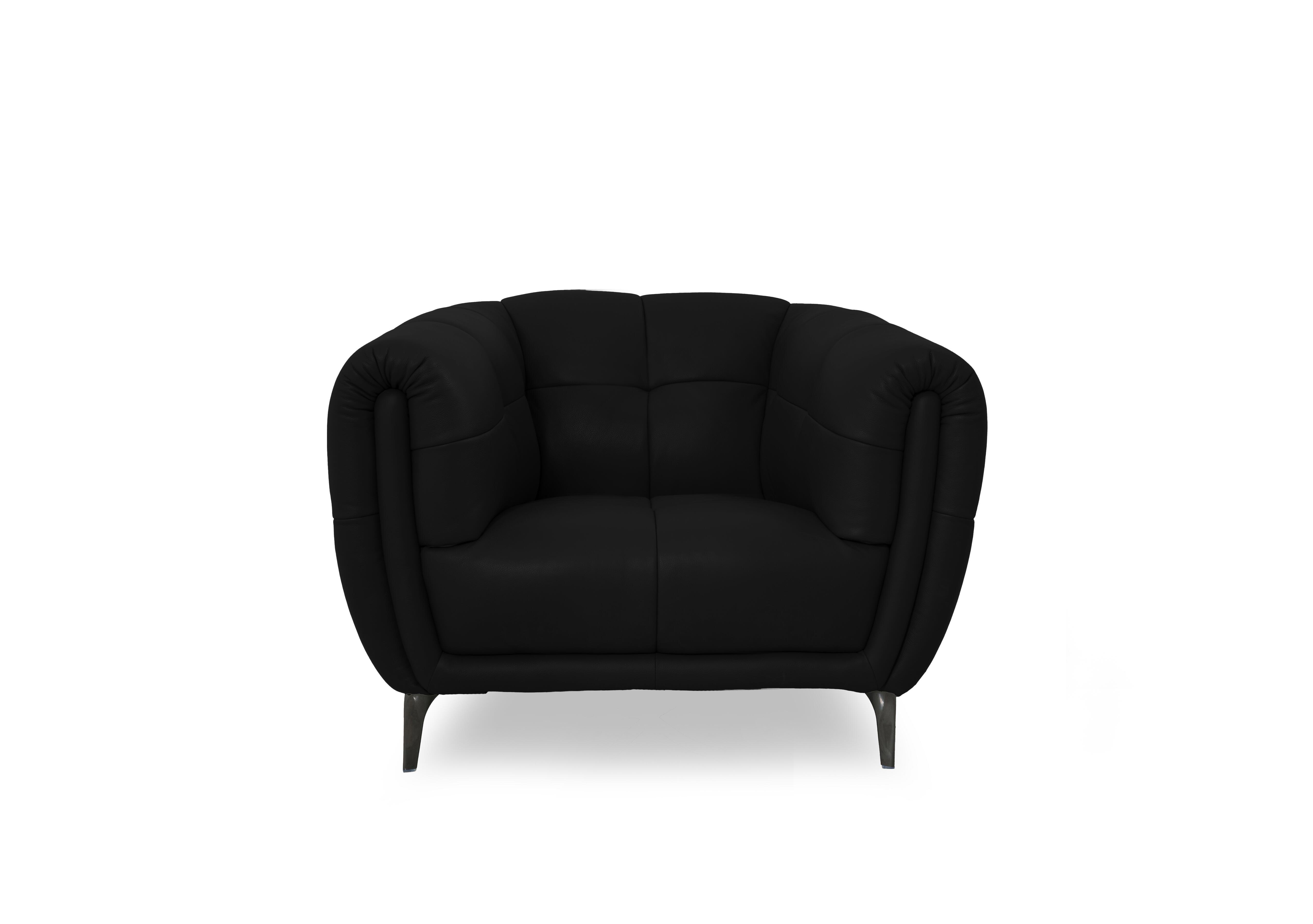 Sienna Leather Chair in Oslo Jet Black Cat-40/23 on Furniture Village