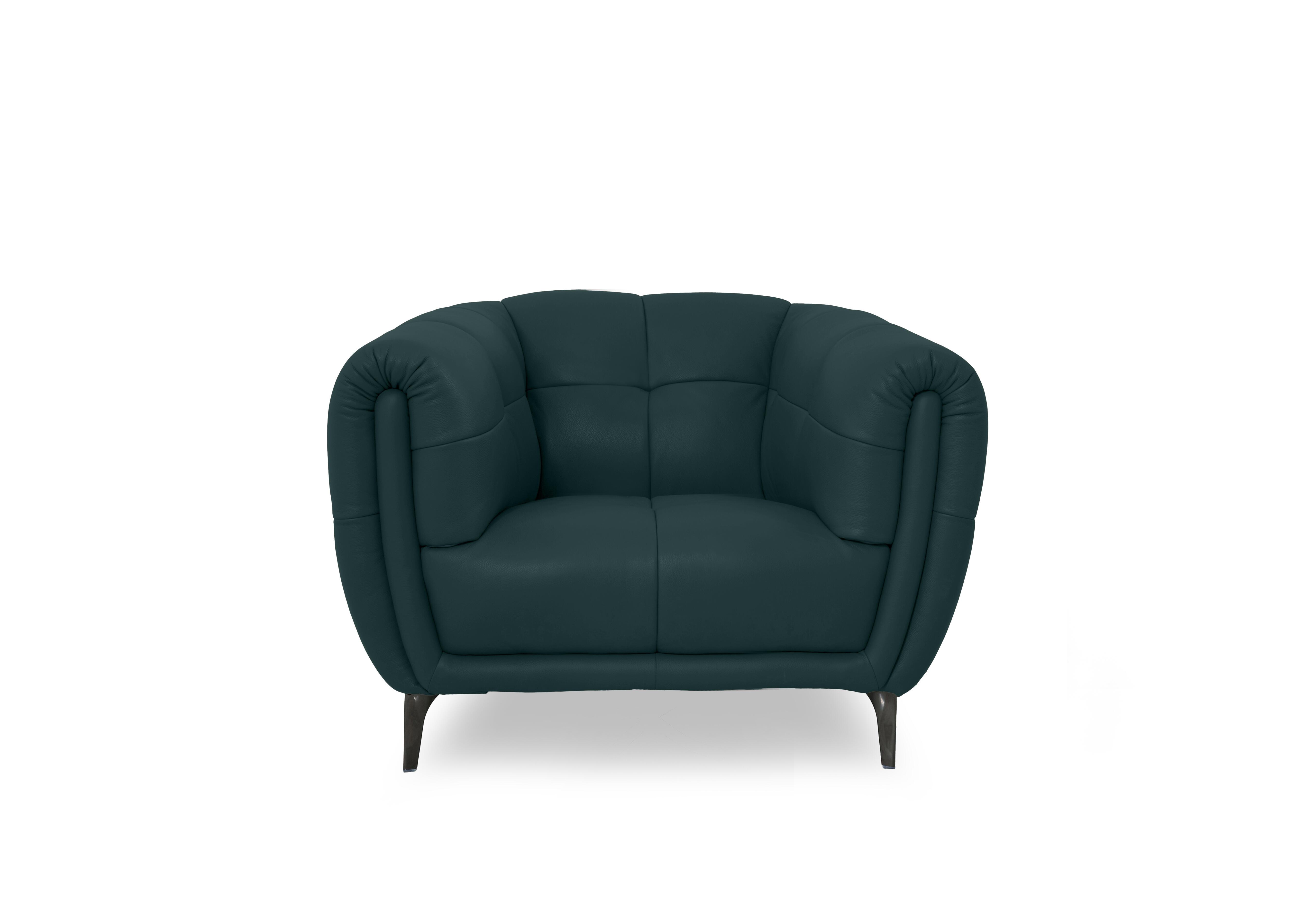 Sienna Leather Chair in Oslo Peacock Cat-40/09 on Furniture Village