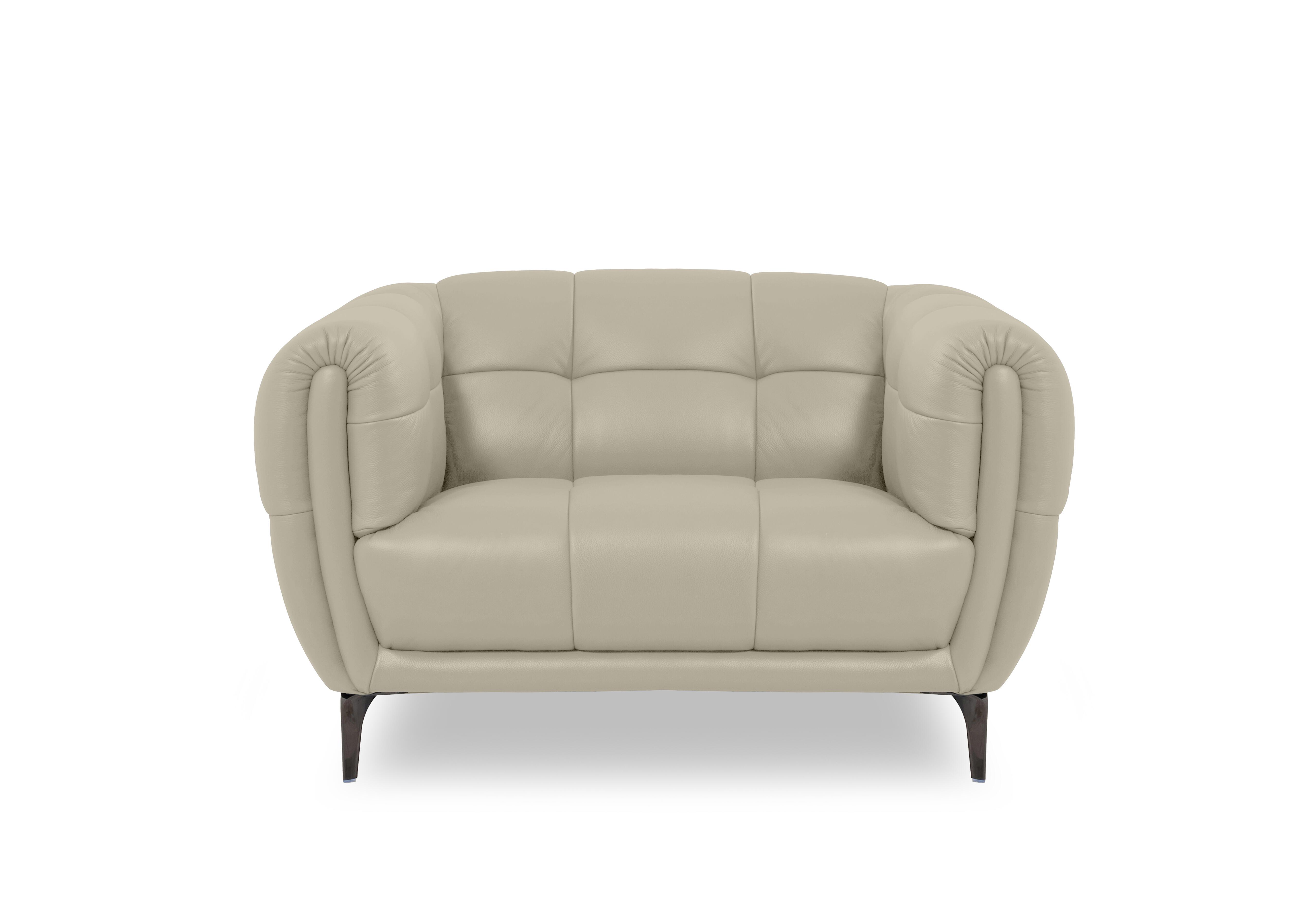 Sienna Leather Cuddler Chair in Montana Bone China Cat-60/05 on Furniture Village