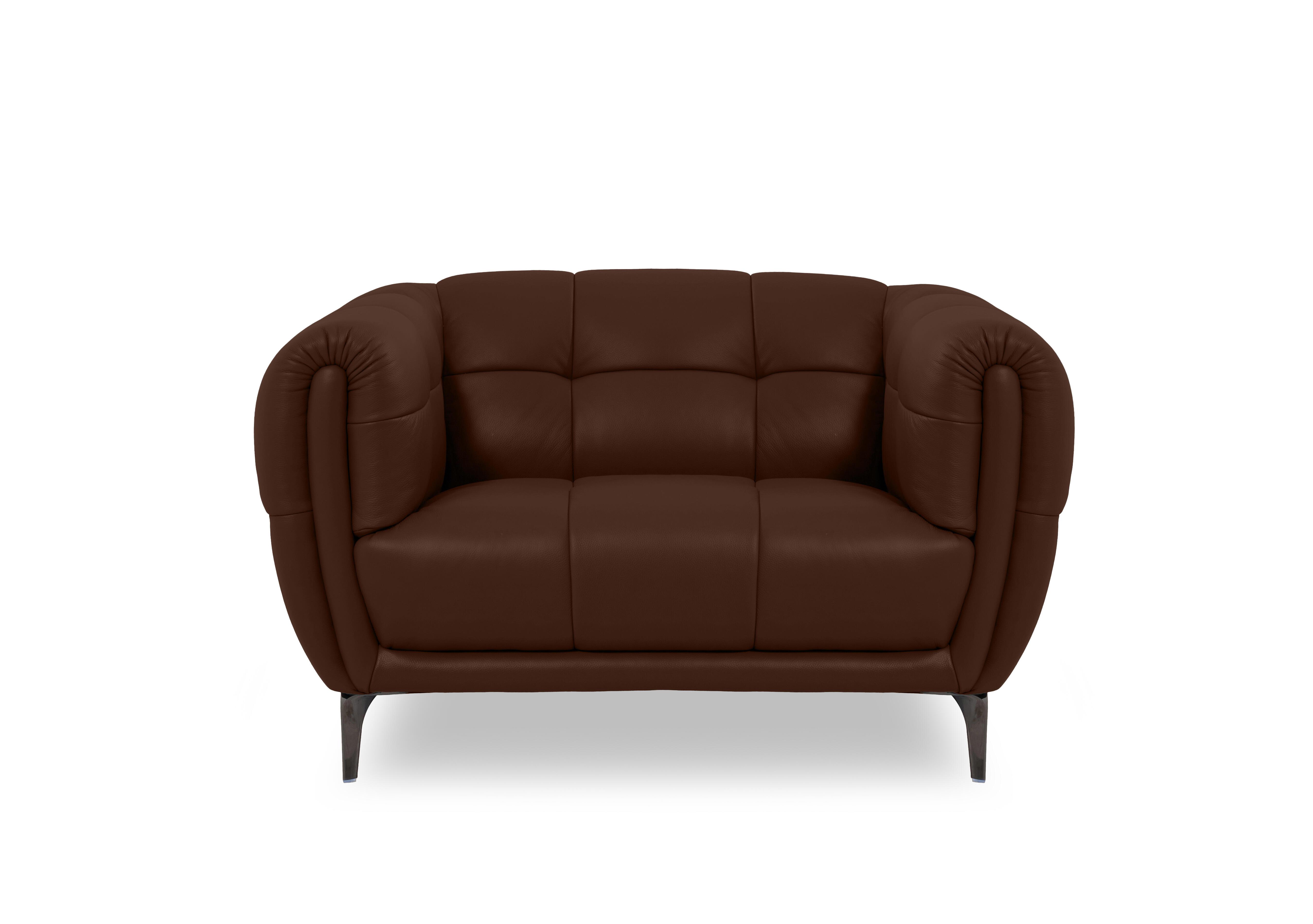 Sienna Leather Cuddler Chair in Montana Chocolate Cat-60/08 on Furniture Village