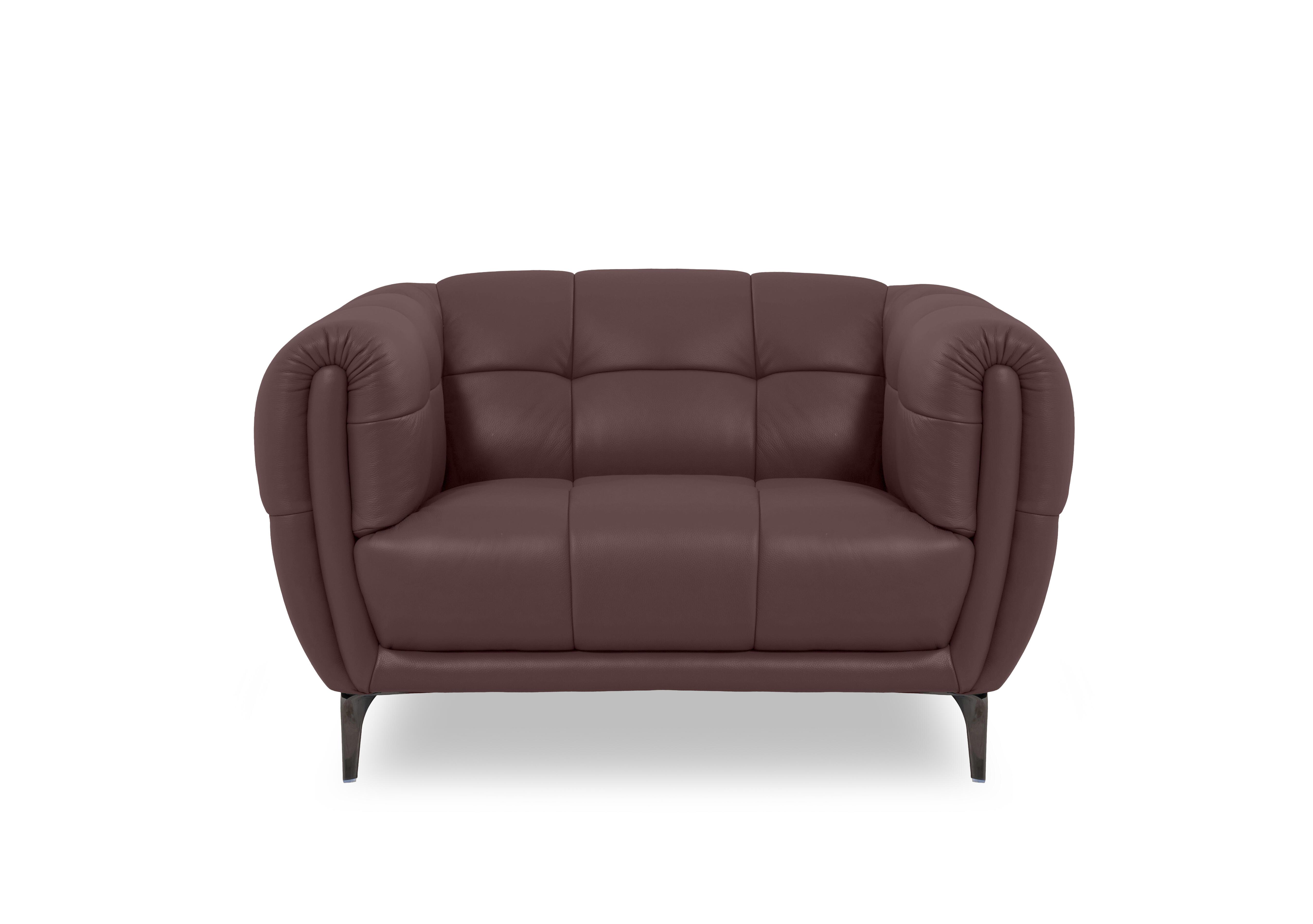 Sienna Leather Cuddler Chair in Oslo Mulberry Cat-40/30 on Furniture Village