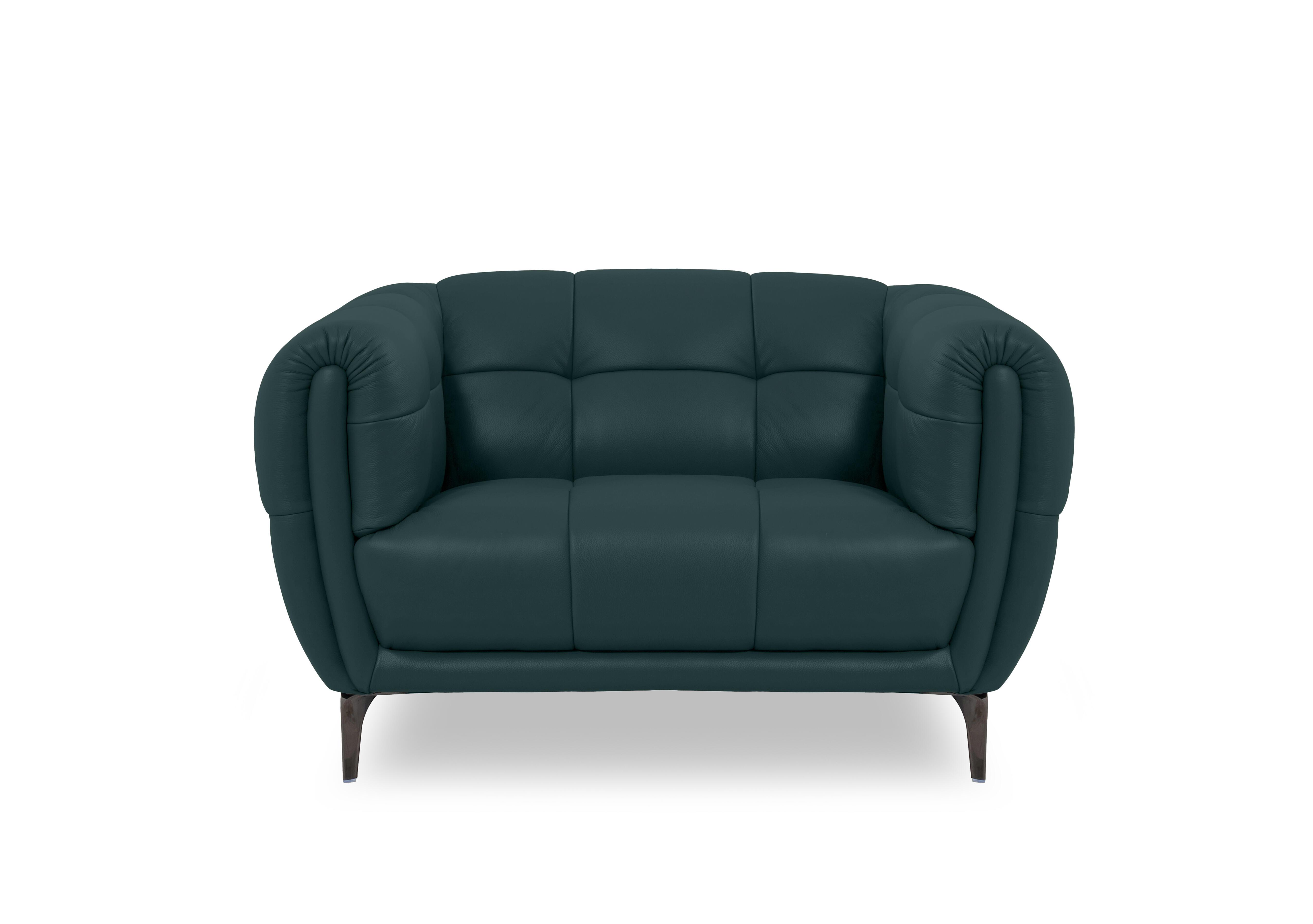 Sienna Leather Cuddler Chair in Oslo Peacock Cat-40/09 on Furniture Village