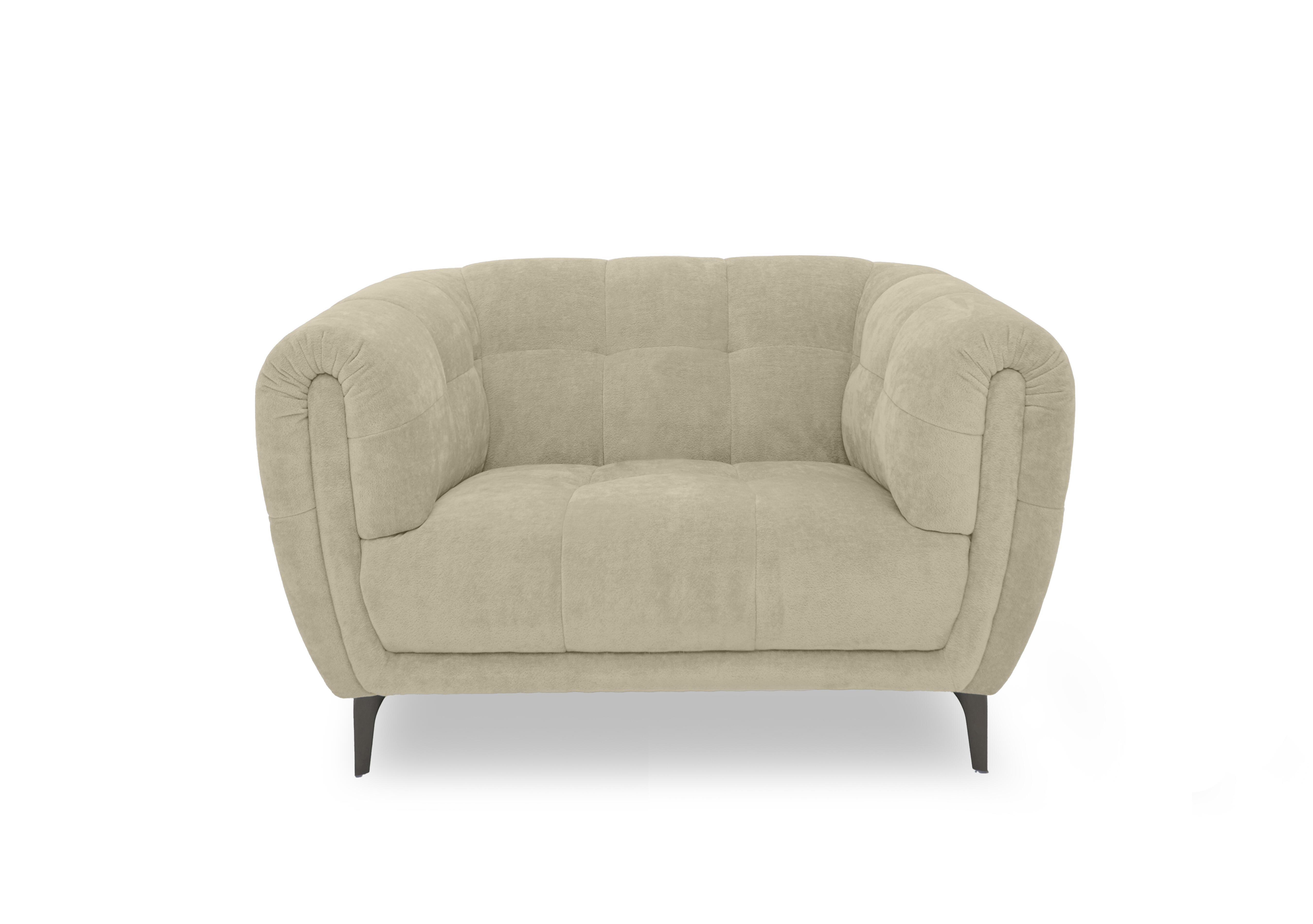 Sienna Fabric Cuddler Chair in Bella Barley White 43121 on Furniture Village