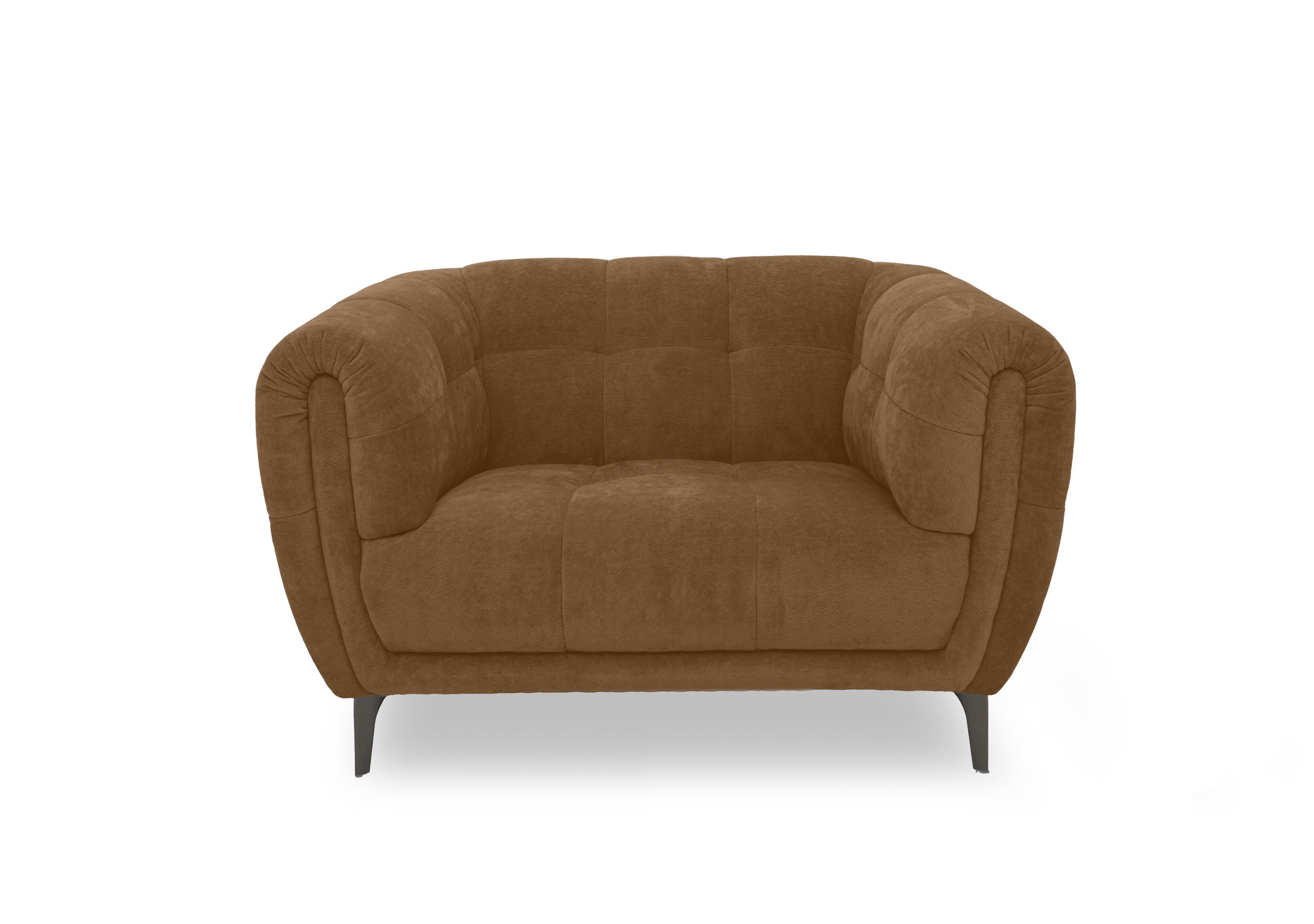 Sienna Fabric Cuddler Chair in Bella Copper 43273 on Furniture Village