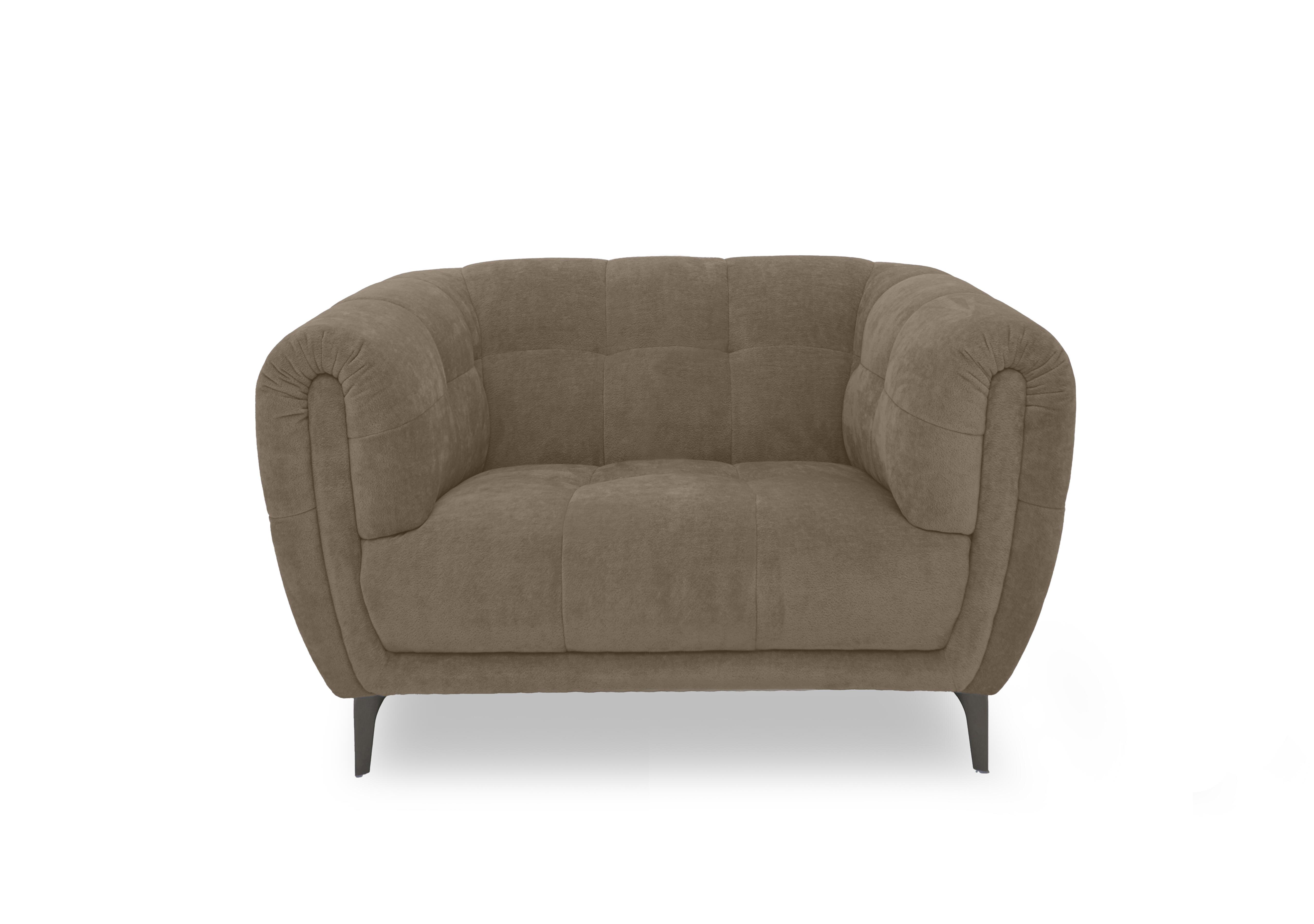 Sienna Fabric Cuddler Chair in Bella Latte 43170 on Furniture Village