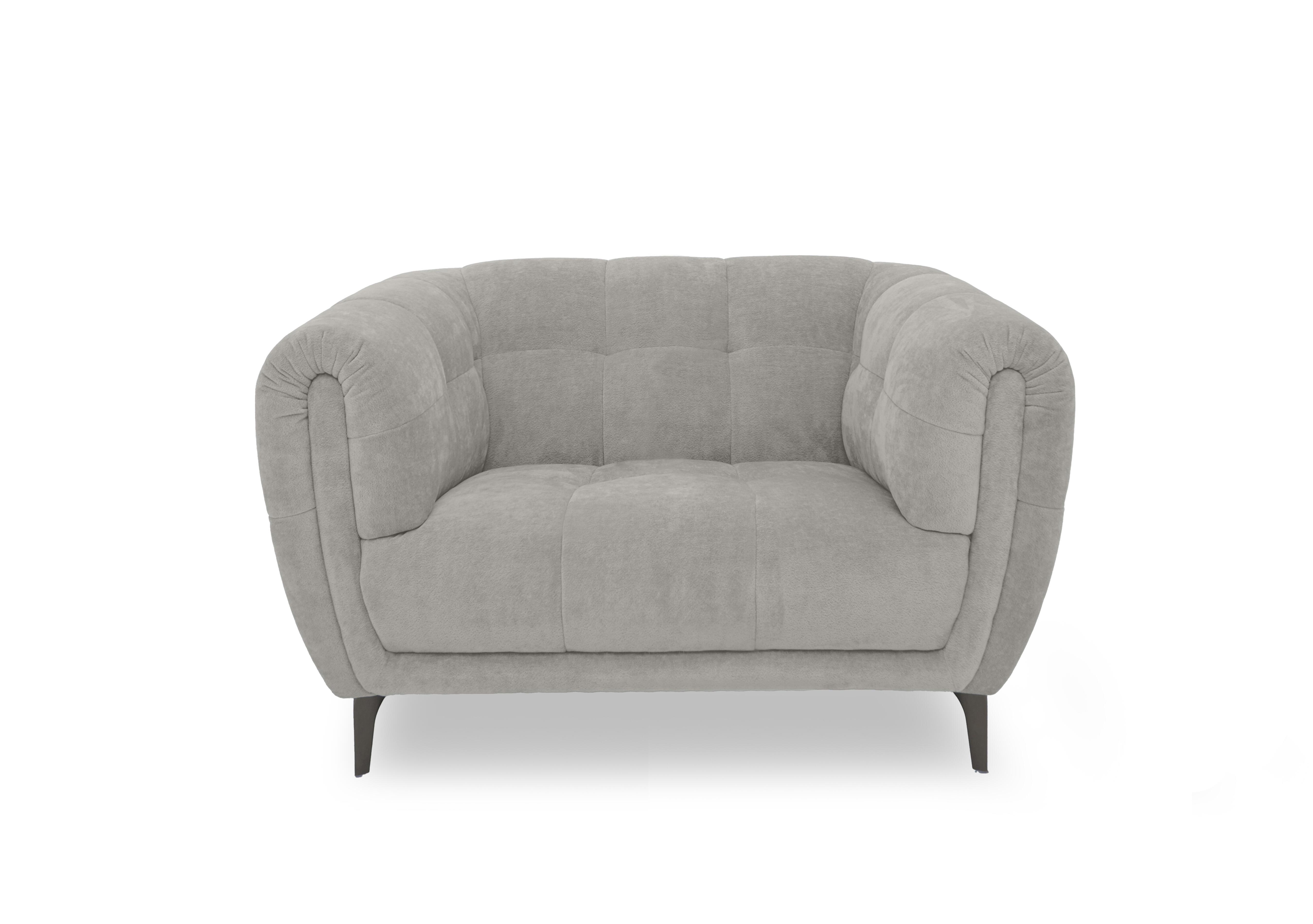 Sienna Fabric Cuddler Chair in Bella Lead Grey 43451 on Furniture Village