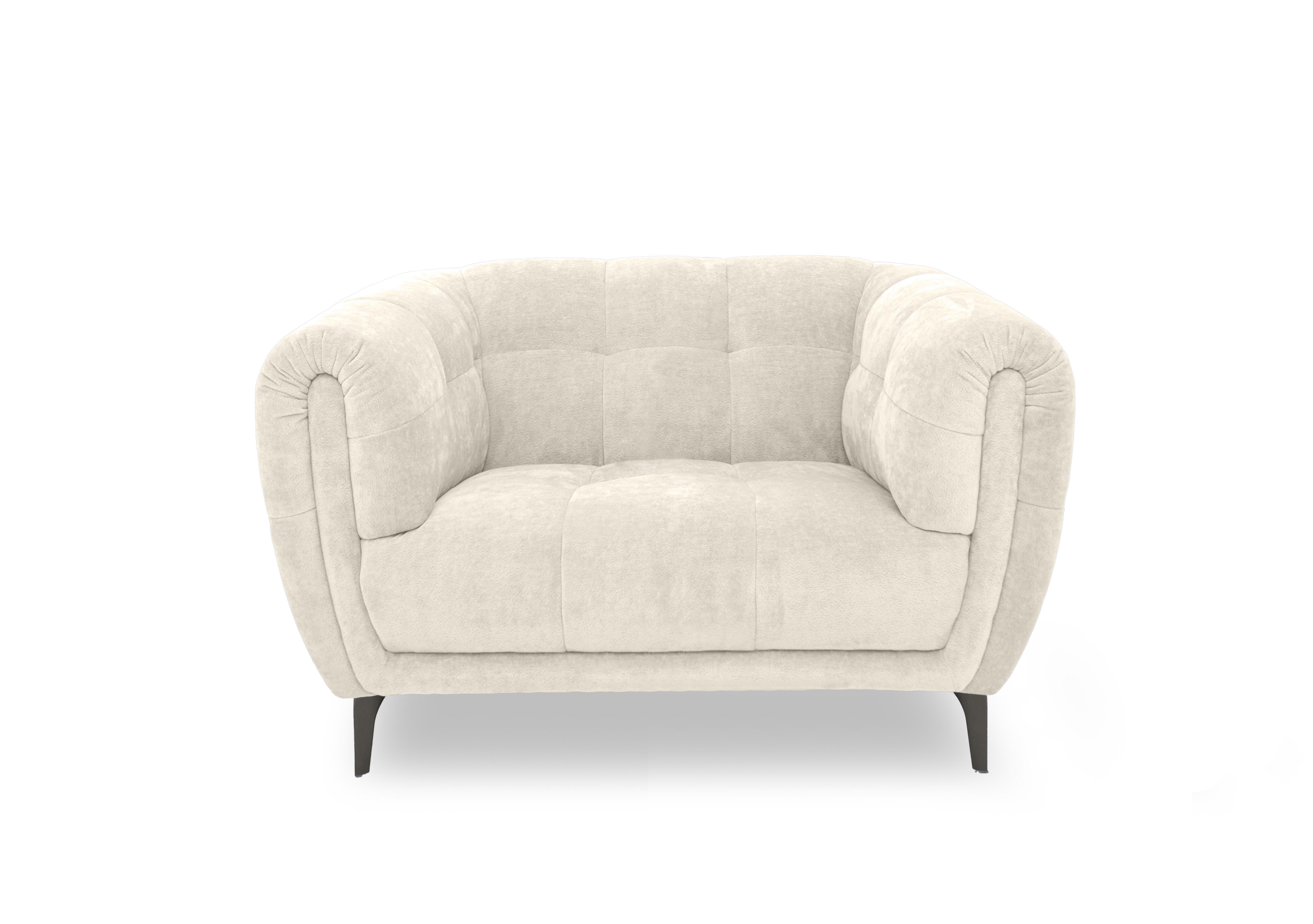 Sienna Fabric Cuddler Chair in Hudson Ivory 25102 on Furniture Village
