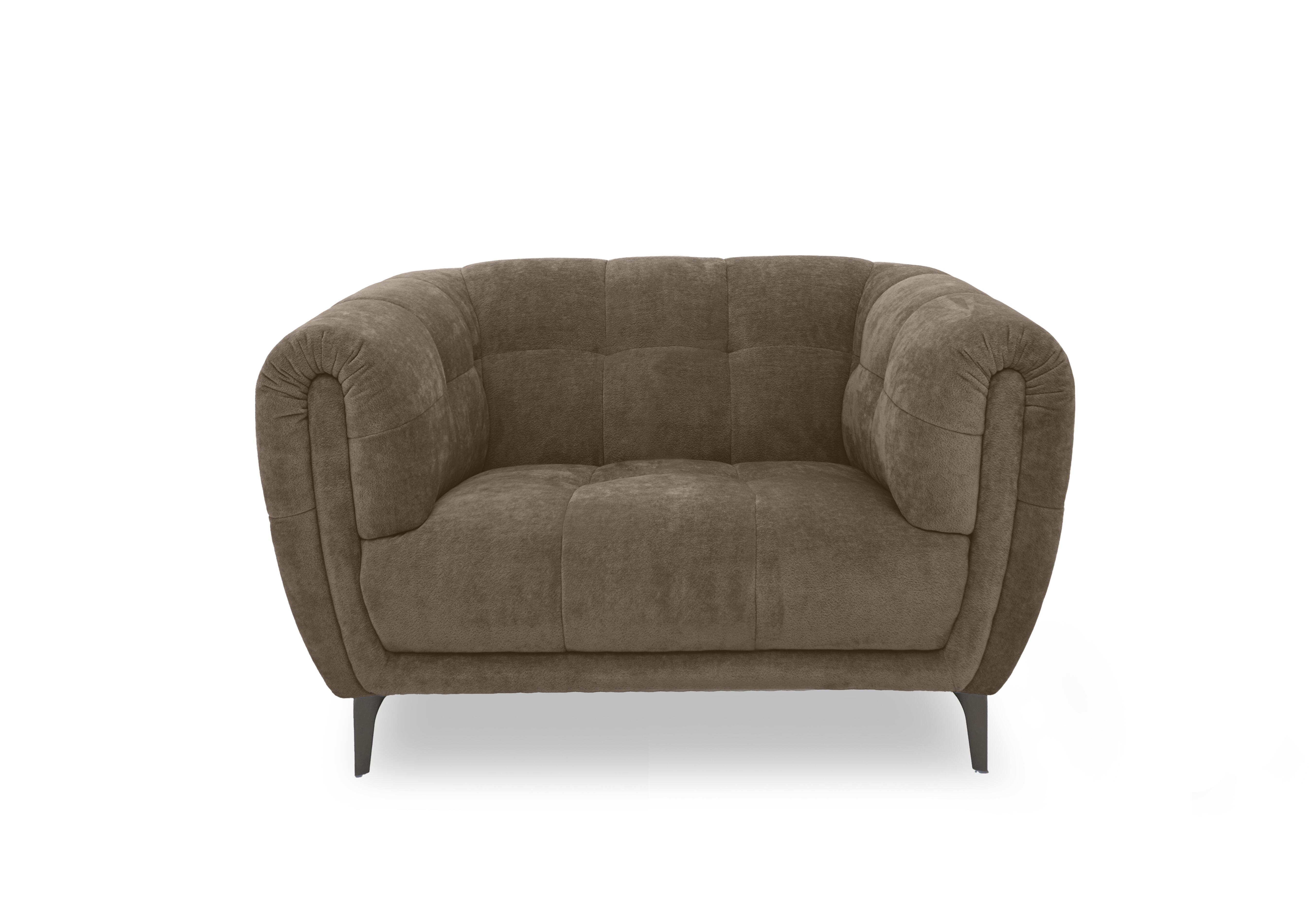Sienna Fabric Cuddler Chair in Hudson Mocha 25431 on Furniture Village