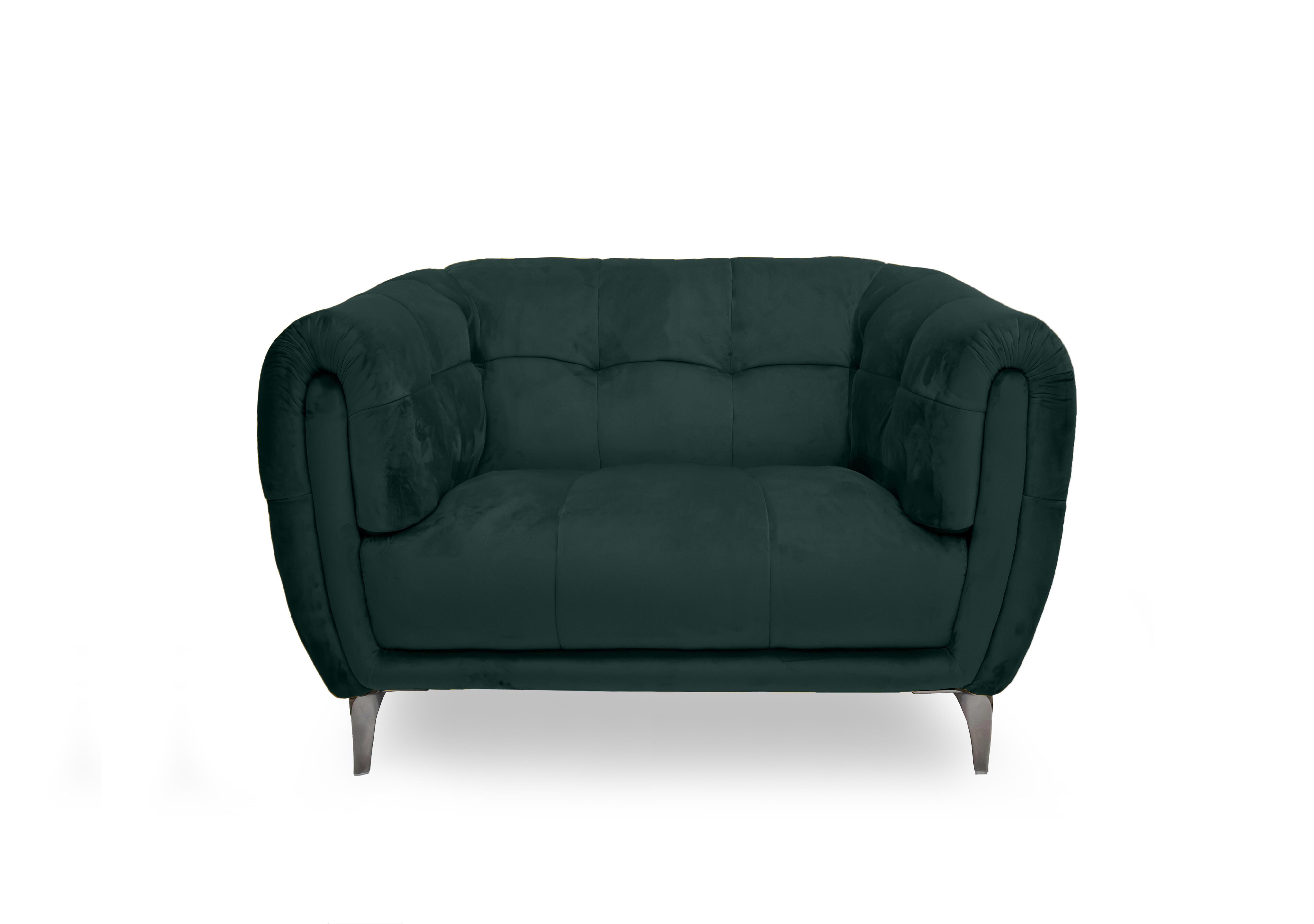 Sienna Fabric Cuddler Chair in Opulence Bottle Green 51011 on Furniture Village