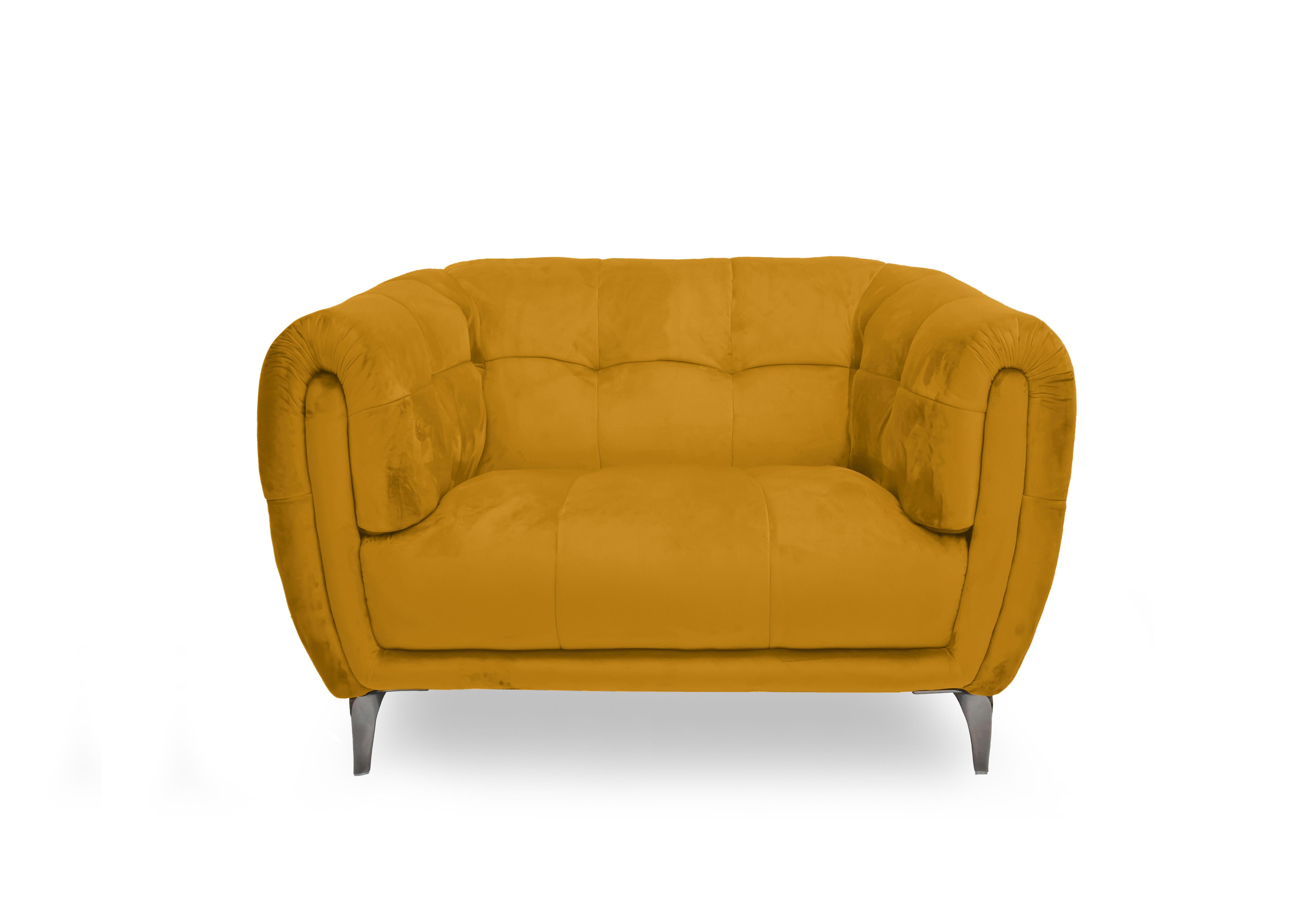 Sienna Fabric Cuddler Chair in Opulence Saffron 51009 on Furniture Village