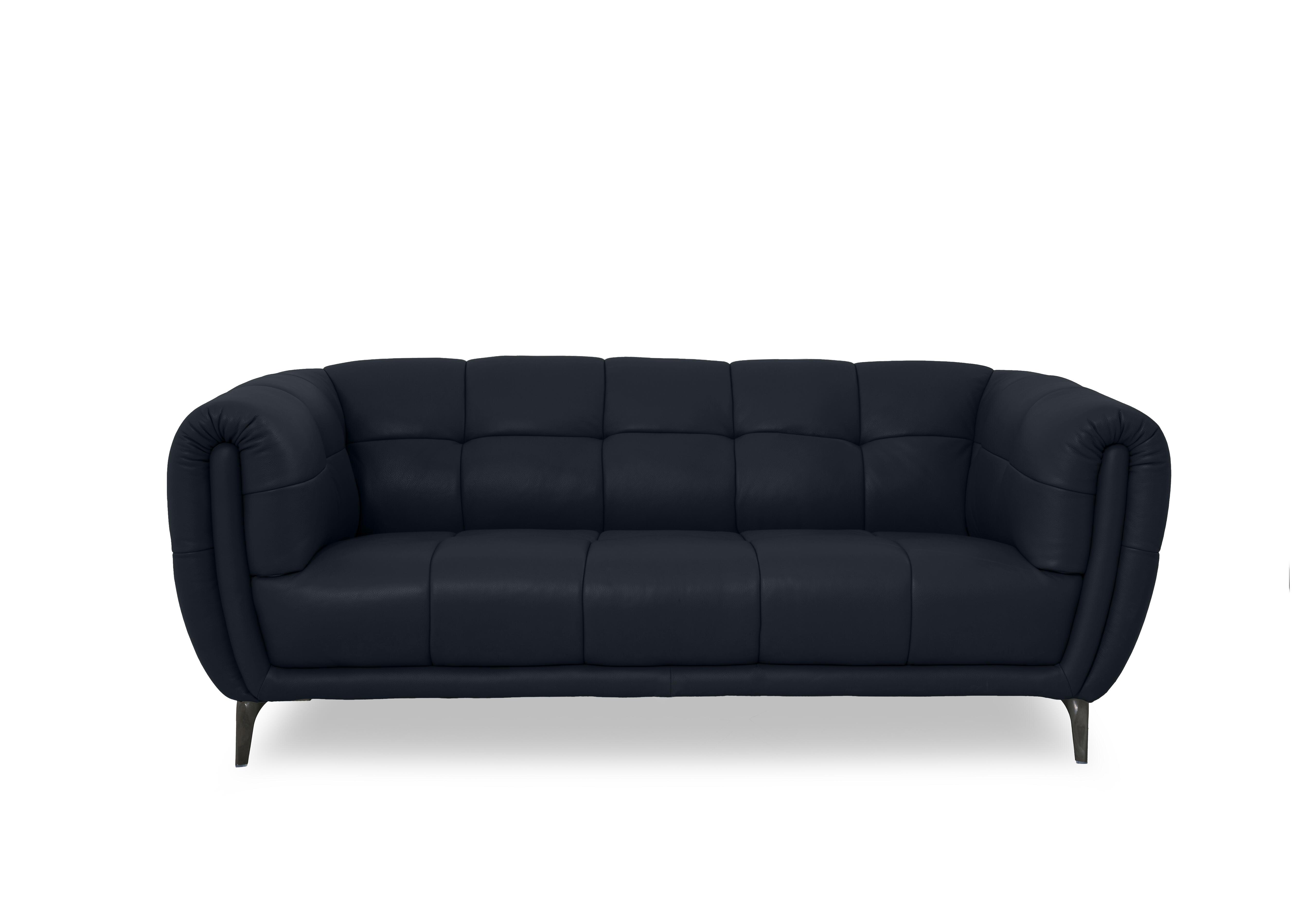 Sienna Leather Large 2 Seater Sofa in Montana Navy Cat-60/24 on Furniture Village