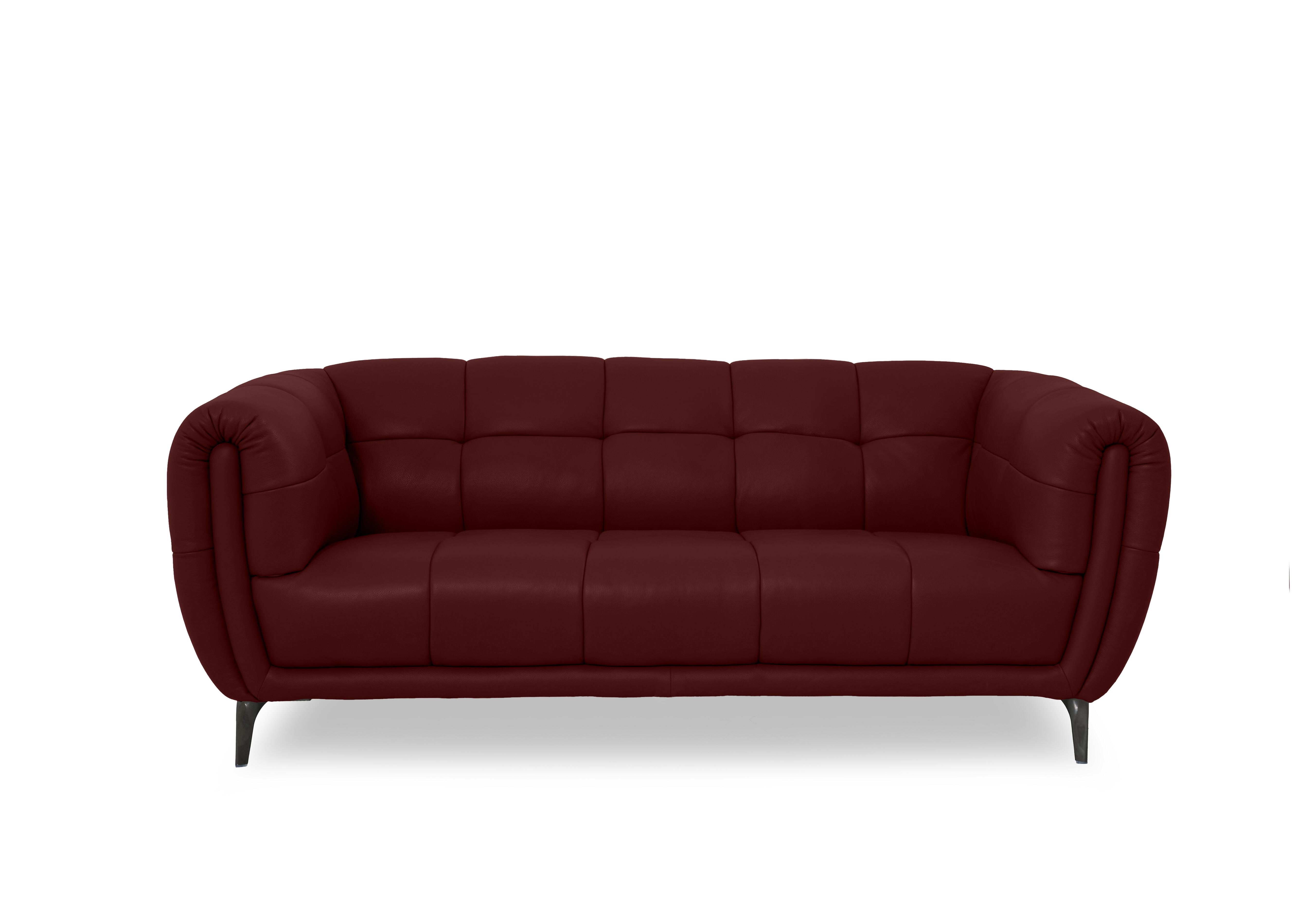 Sienna Leather Large 2 Seater Sofa in Montana Ruby Cat-60/15 on Furniture Village